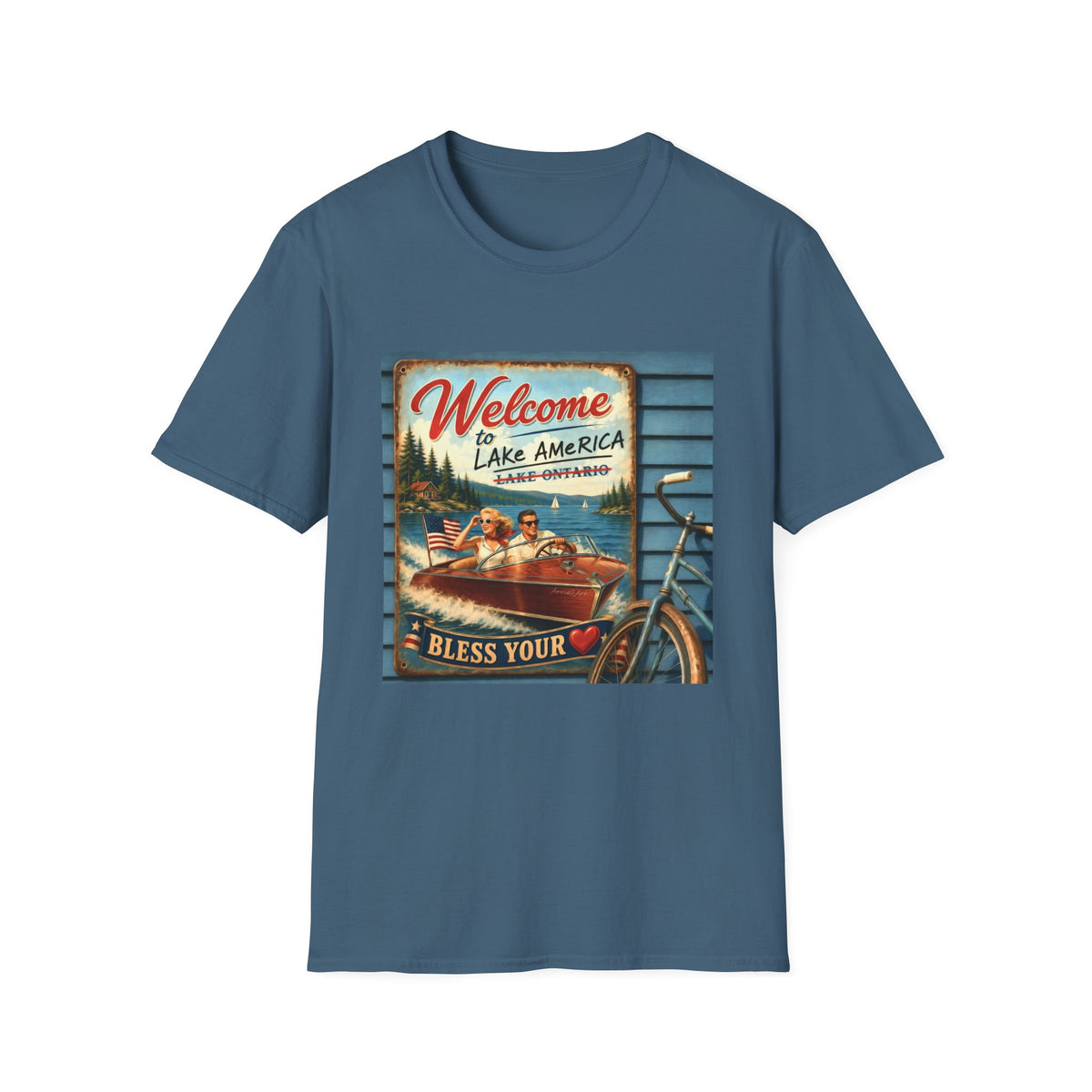 Lake America Welcome T-Shirt — Vintage Lake America Boating Vacation Tee