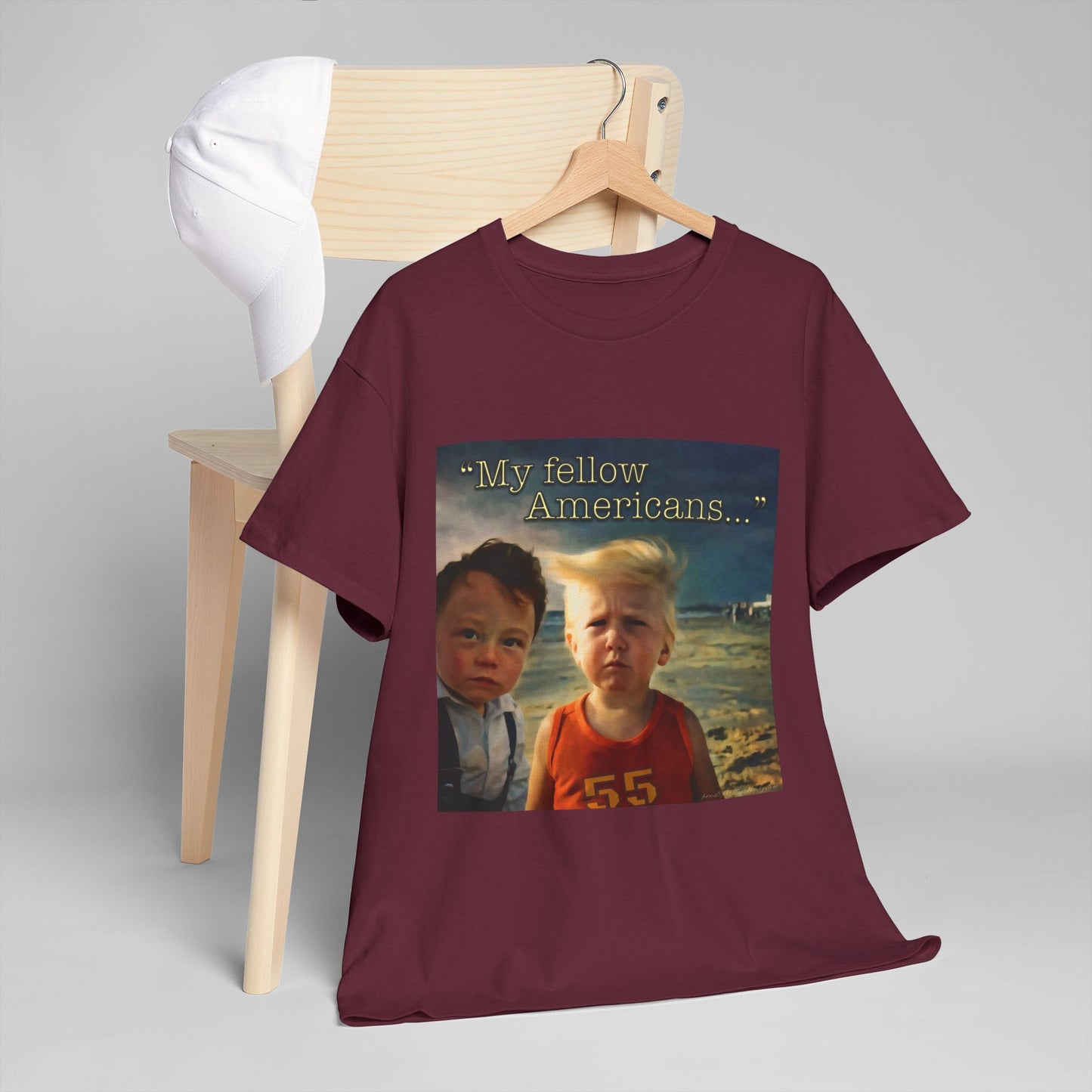 ‘55’ Vintage Meme Tee — "My fellow Americans..." Funny Retro Graphic T-Shirt