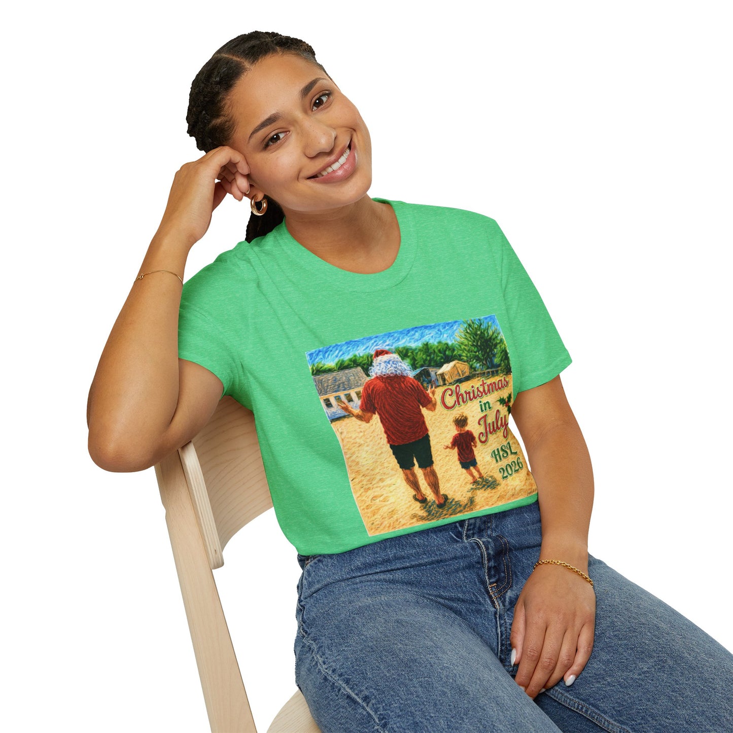 T-Shirt — Christmas in July Santa Beach Graphic Tee