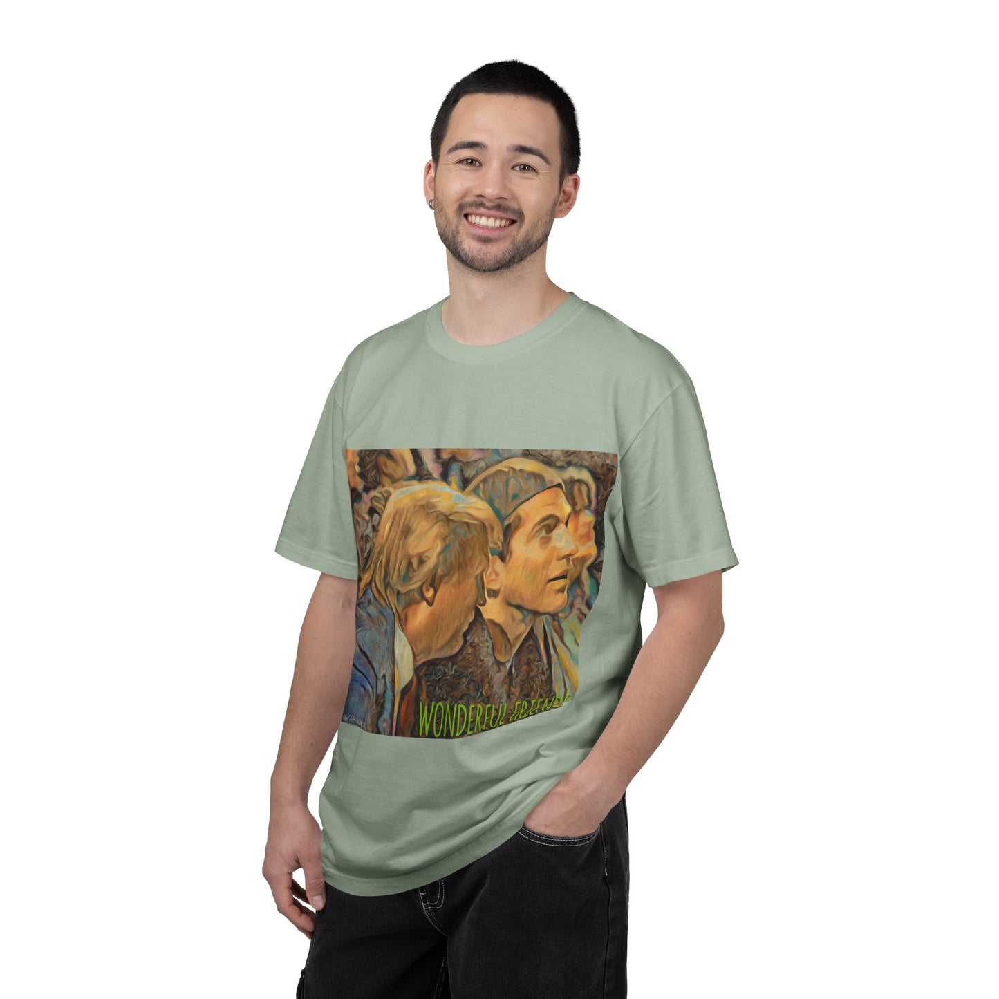 Vintage JFK, Jr & DJT Art T-Shirt – “Wonderful Friends” Graphic Tee