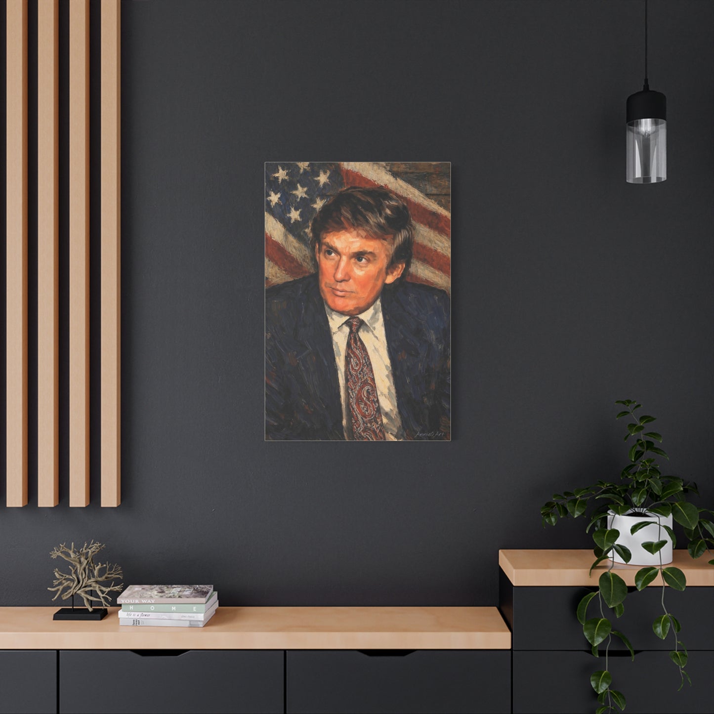 Trump Patriotic Portrait Canvas Wall Art