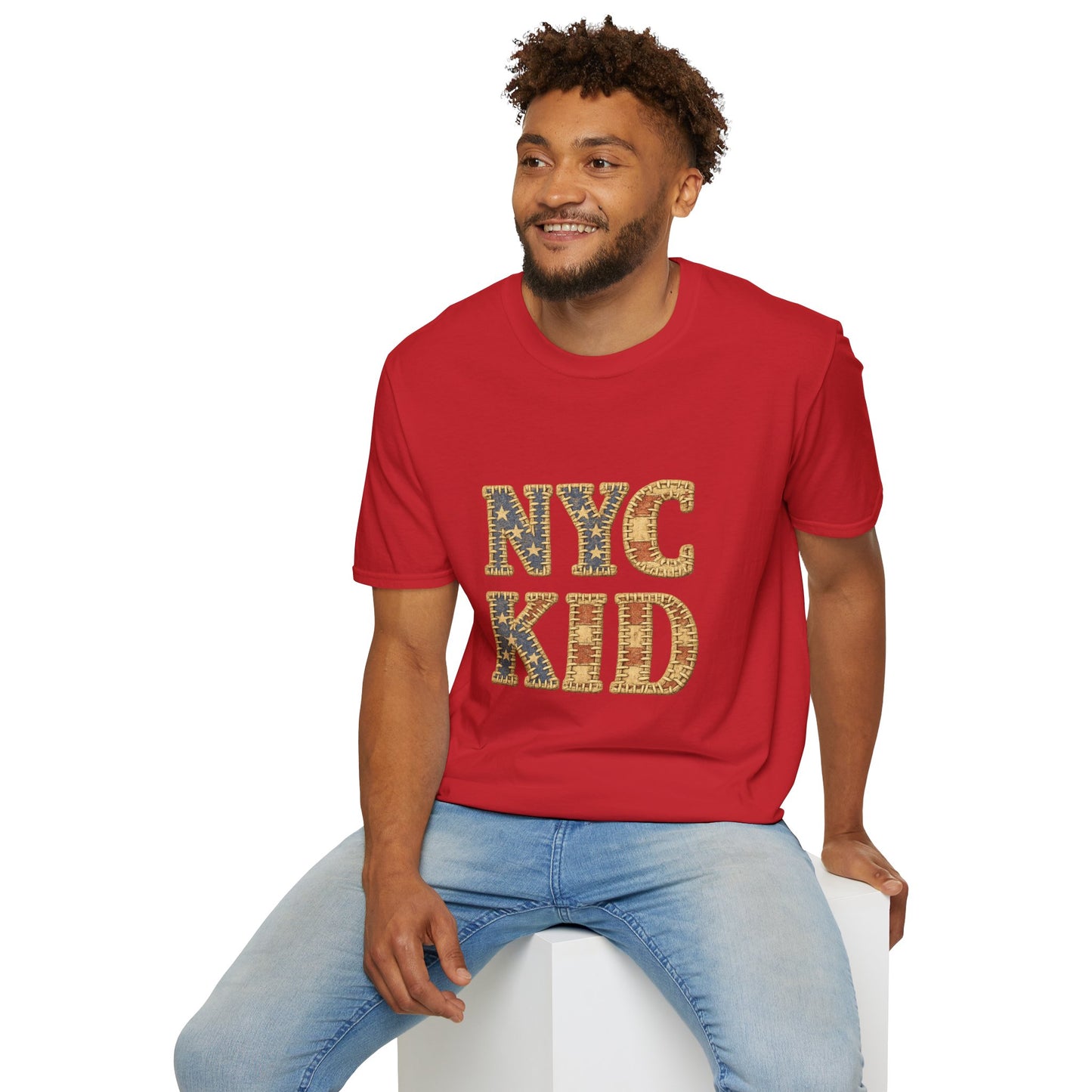 NYC Kid T-Shirt — New York City Vintage Flag Quilt-look Tee