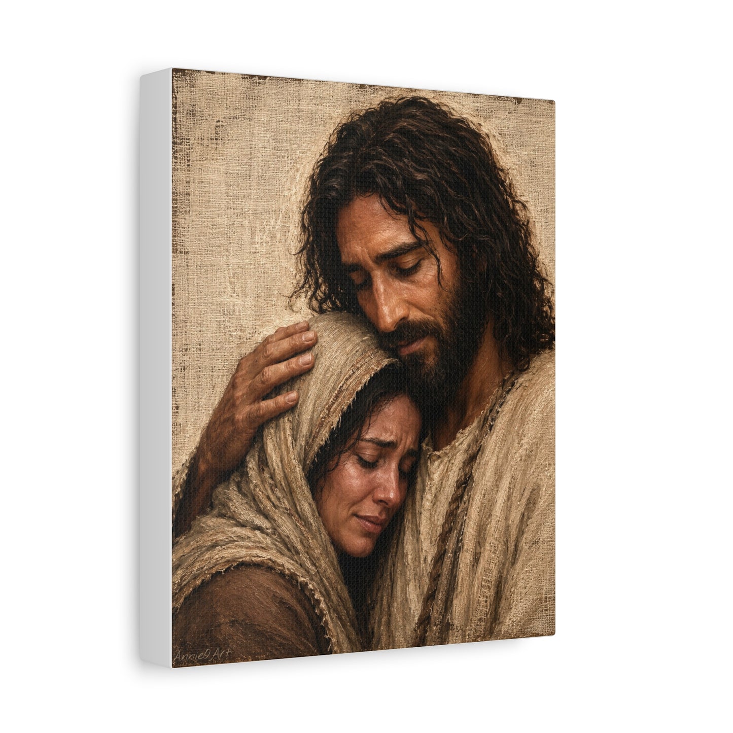 Jesus Embrace Matte Canvas Wall Art