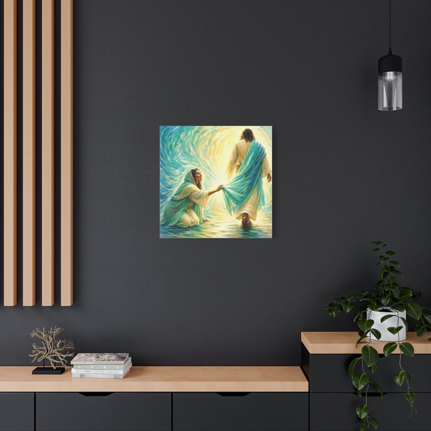 Jesus and the Woman Touching His Cloak - Inspirational Matte Canvas Wall Art