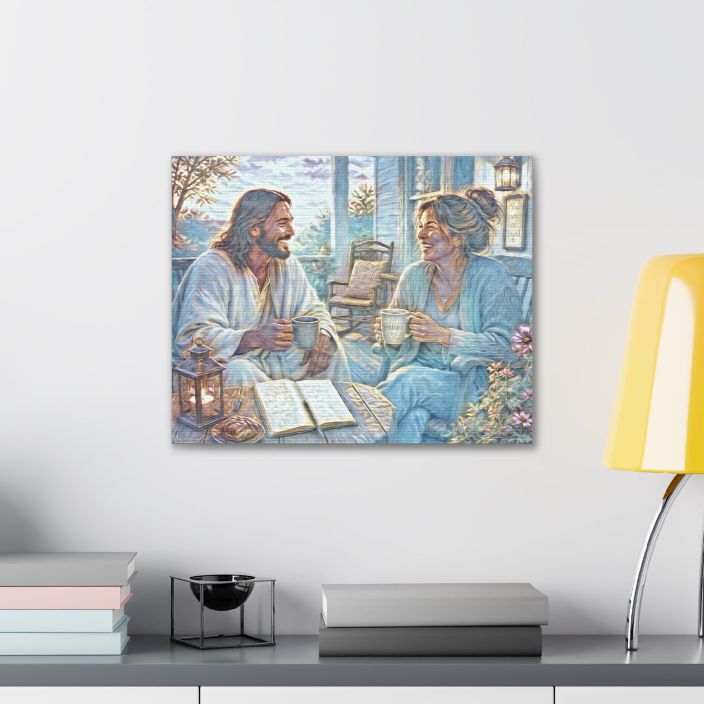 Coffee with Jesus Canvas Wall Art