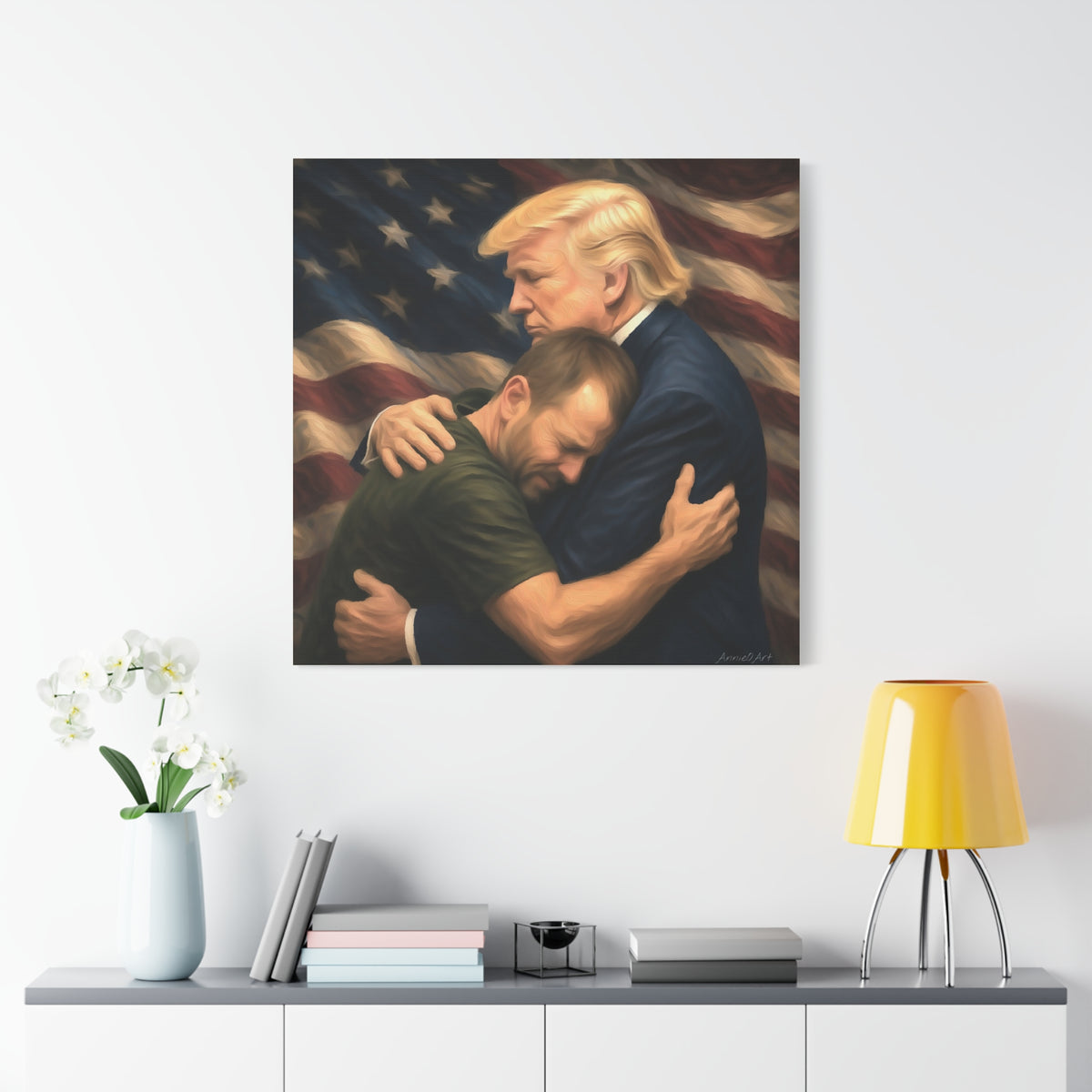 Trump Hug ‘THE LOVE GOES BOTH WAYS’ Canvas Print — Wall Art