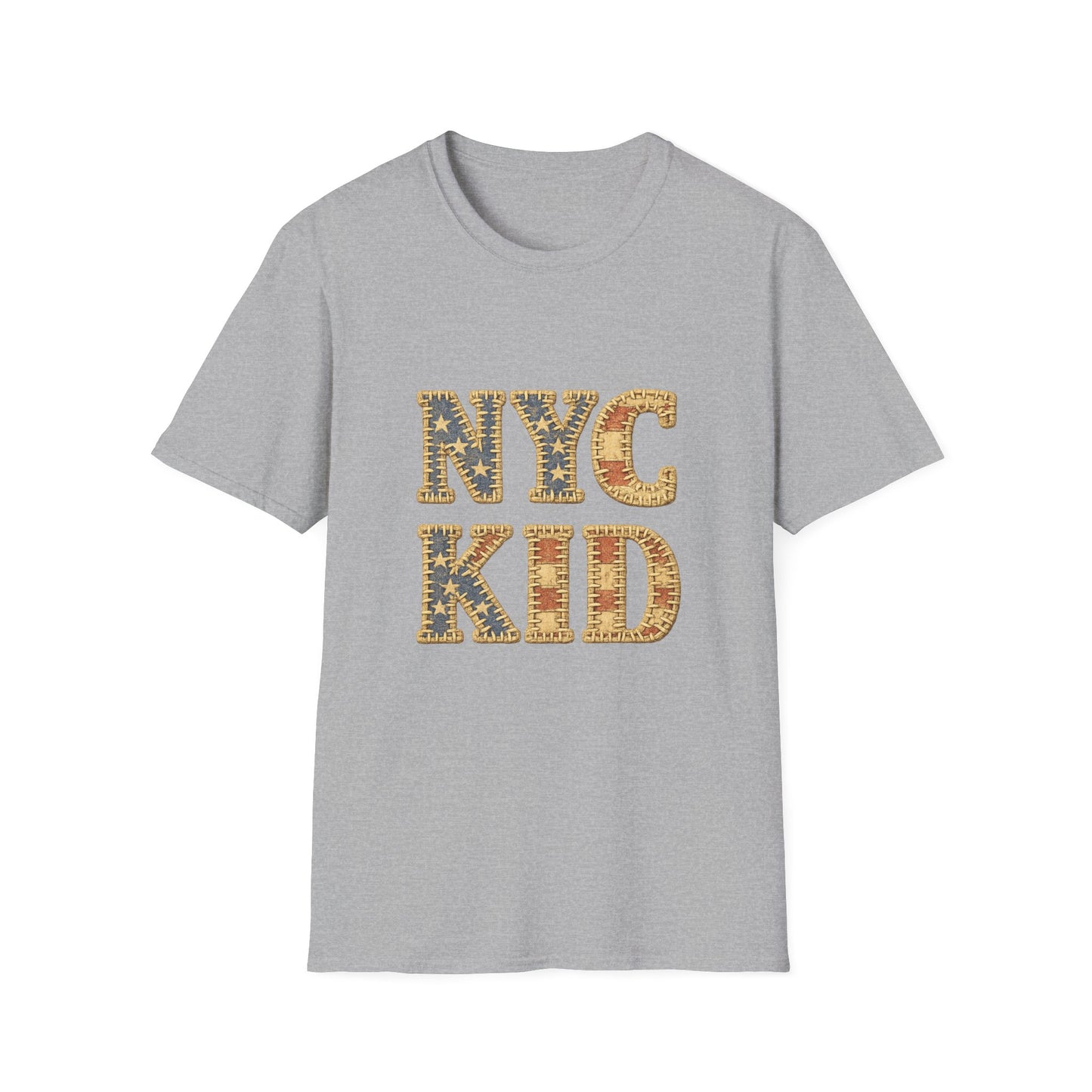 NYC Kid T-Shirt — New York City Vintage Flag Quilt-look Tee