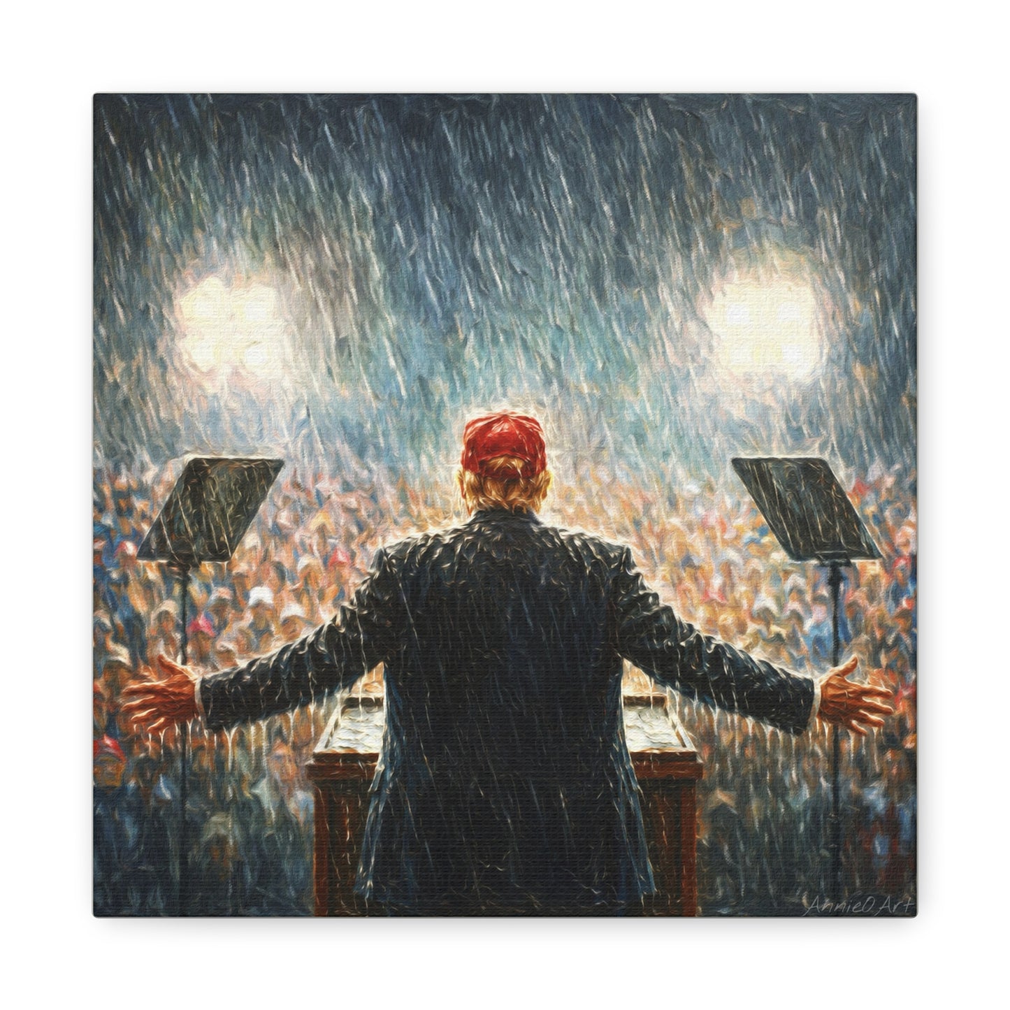 Trump Rally Canvas —Miami Rally “Baptism by Storm” Wall Art