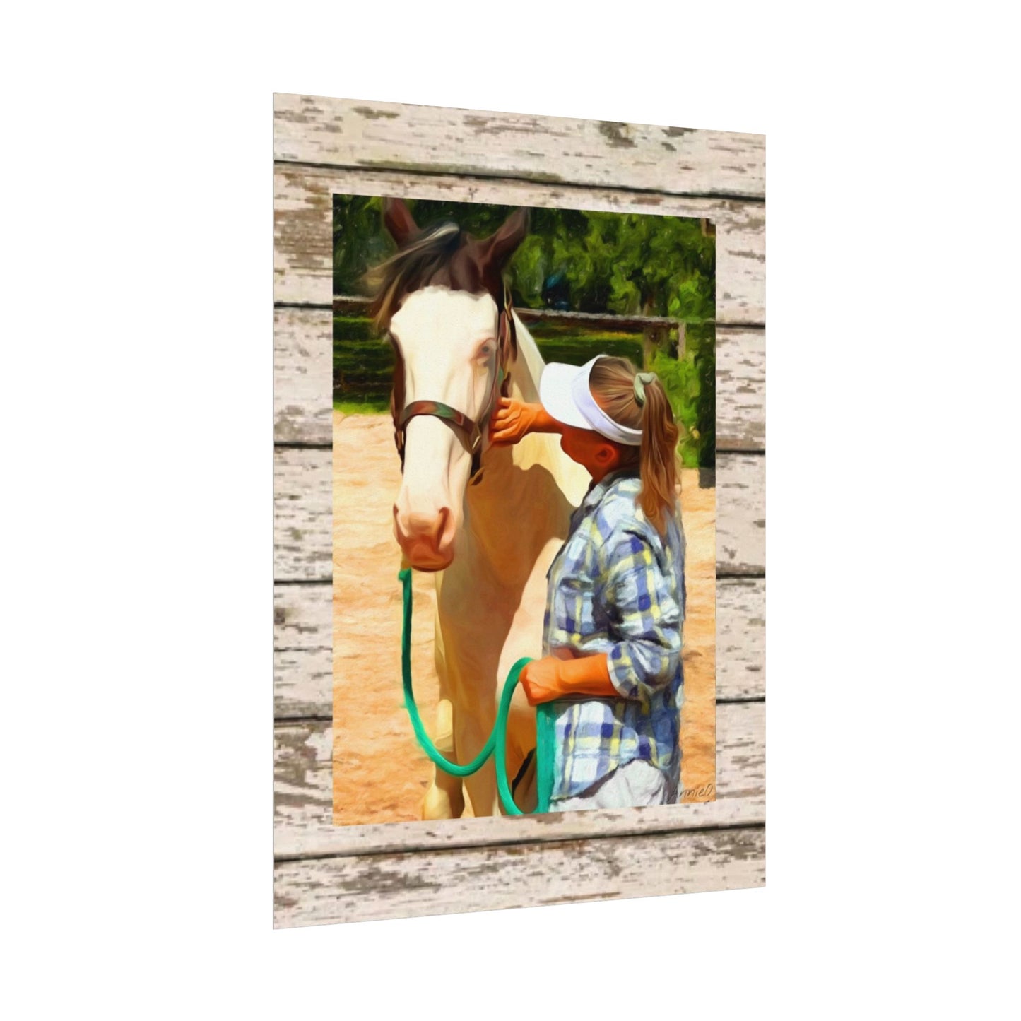 Horse & Rider/Equine Therapy Watercolor Poster — Equestrian Wall Art Matte Print