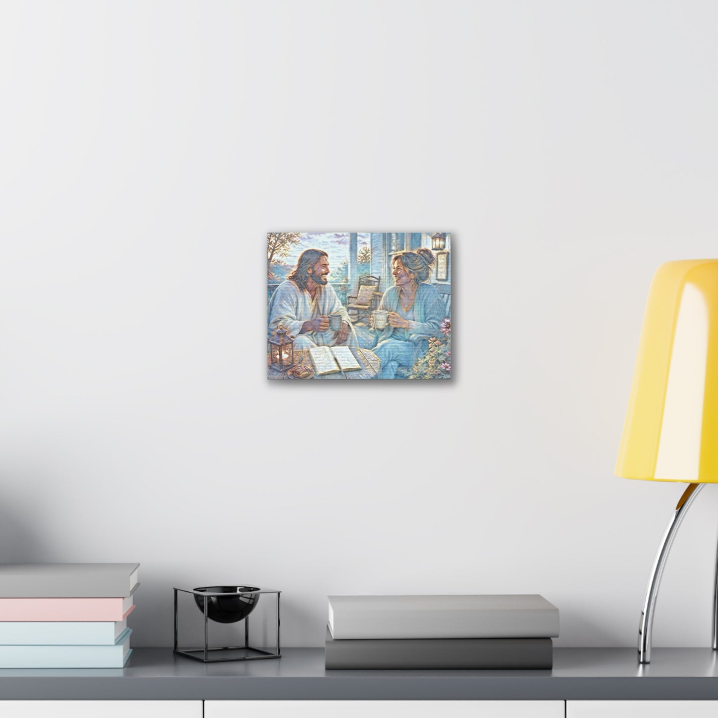 Coffee with Jesus Canvas Wall Art