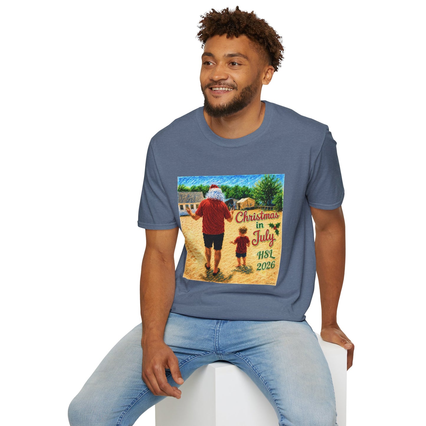 T-Shirt — Christmas in July Santa Beach Graphic Tee