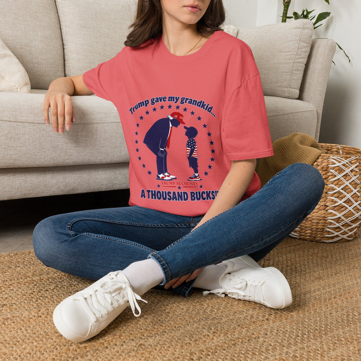Trump Gave My Grandkid A THOUSAND Bucks! T-Shirt — Patriotic Grandpa/Grandma Tee