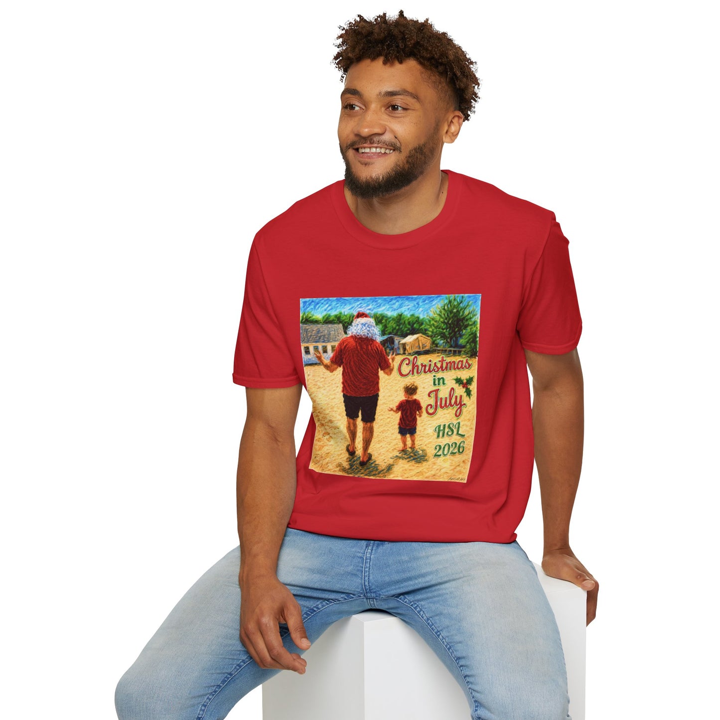 T-Shirt — Christmas in July Santa Beach Graphic Tee