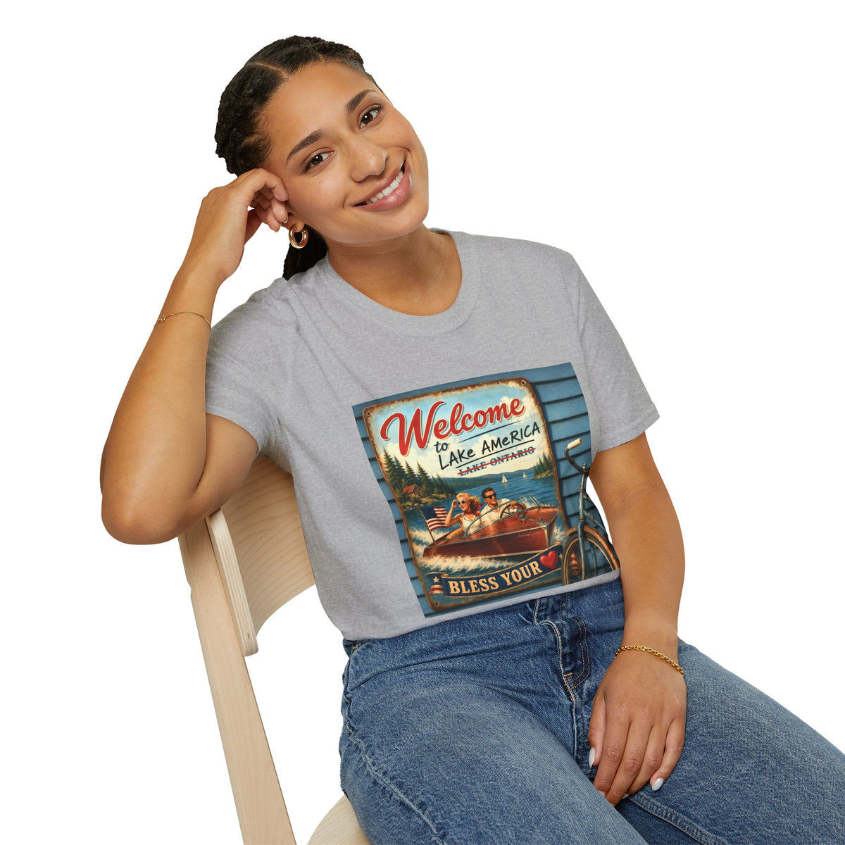 Lake America Welcome T-Shirt — Vintage Lake America Boating Vacation Tee