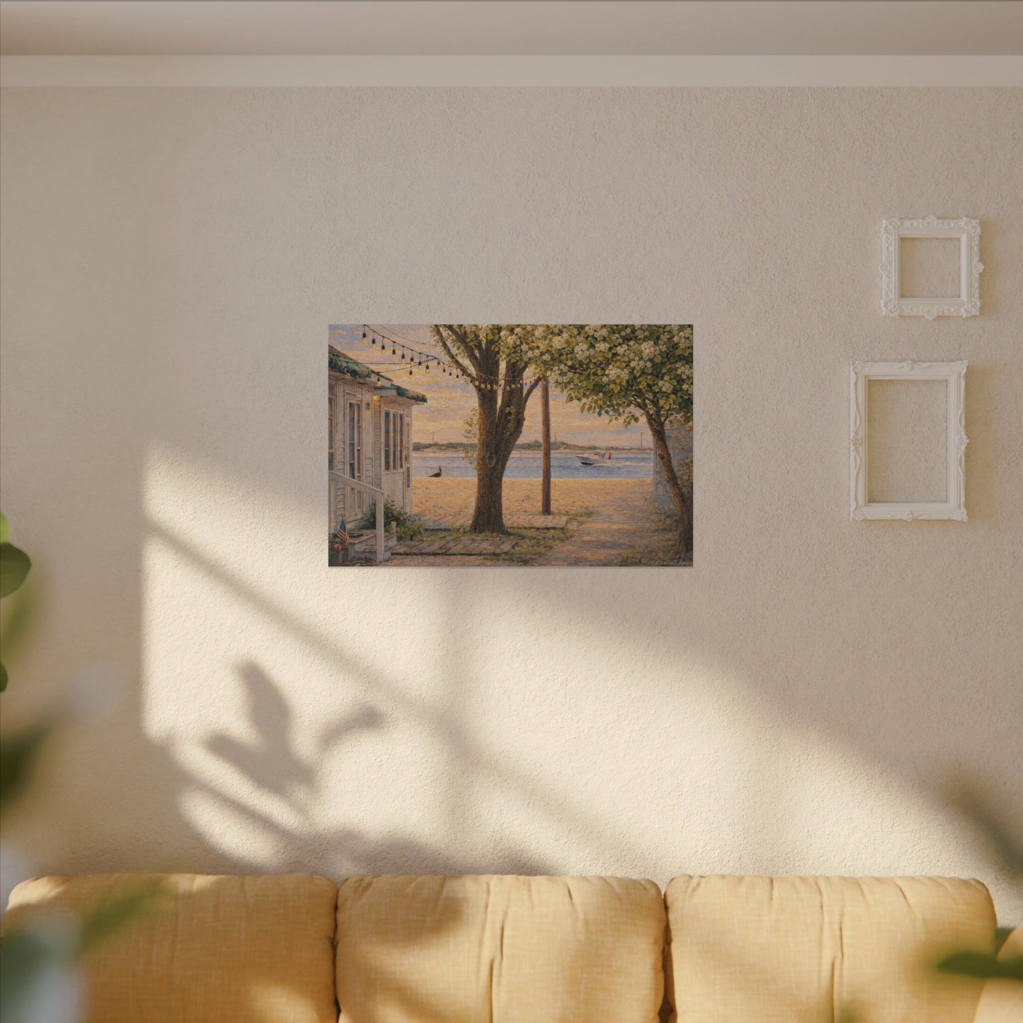 Beach Bungalow Canvas Print — Beach Sunset Coastal Wall Art