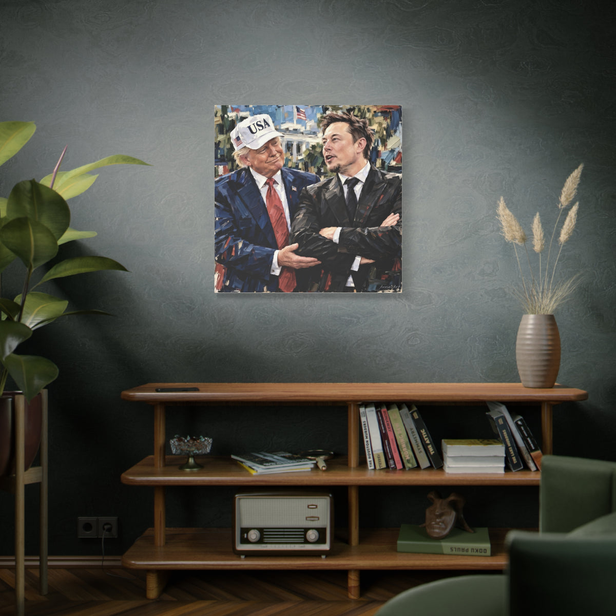 President Trump & Elon Musk Portrait Canvas