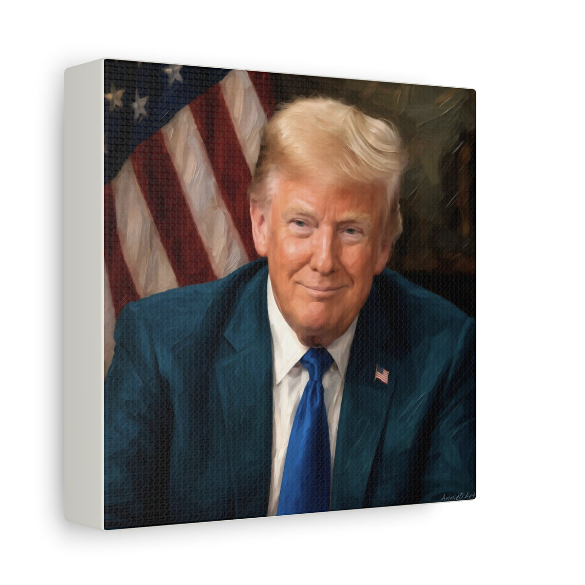 Trump Patriotic Portrait Matte Canvas (Stretched)