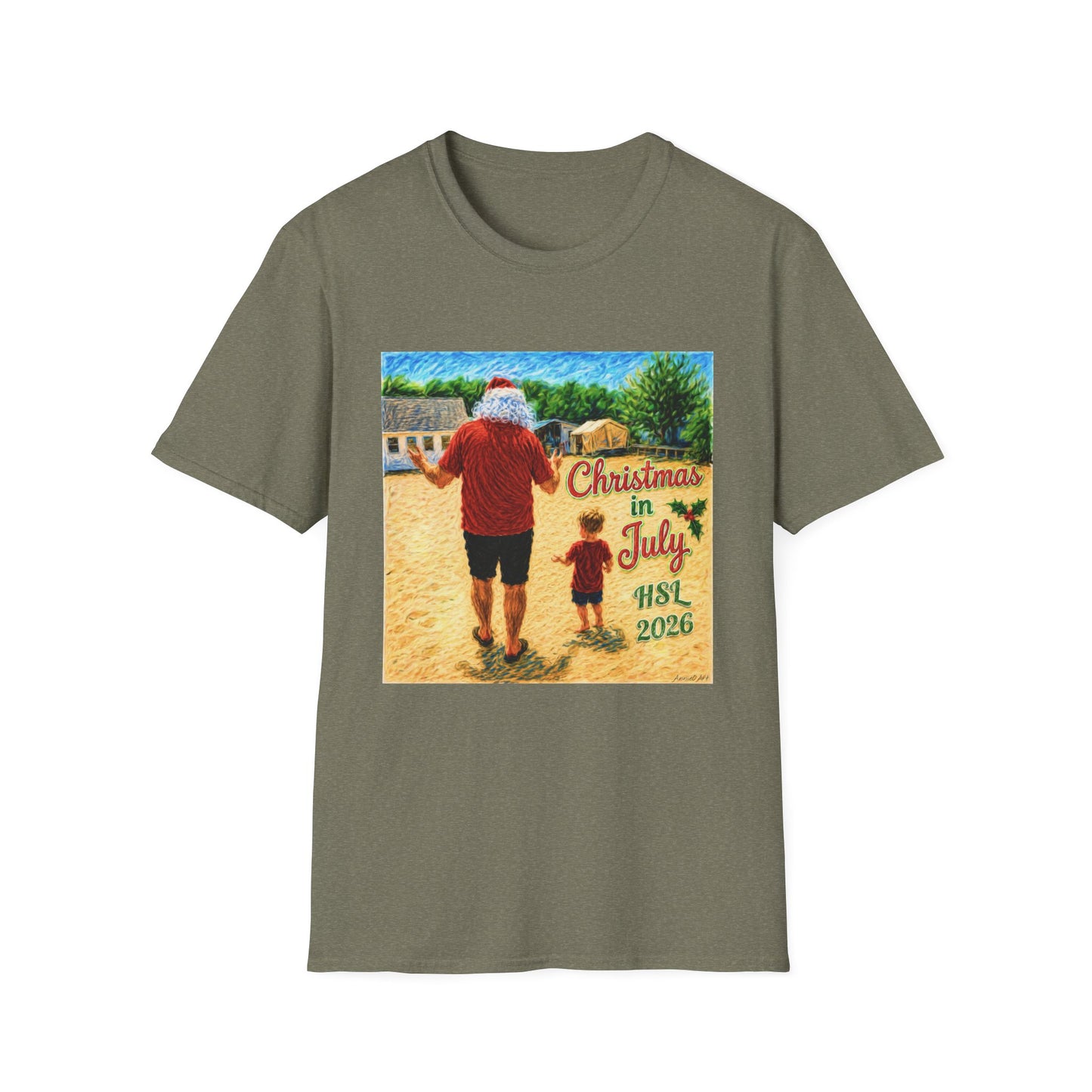 T-Shirt — Christmas in July Santa Beach Graphic Tee