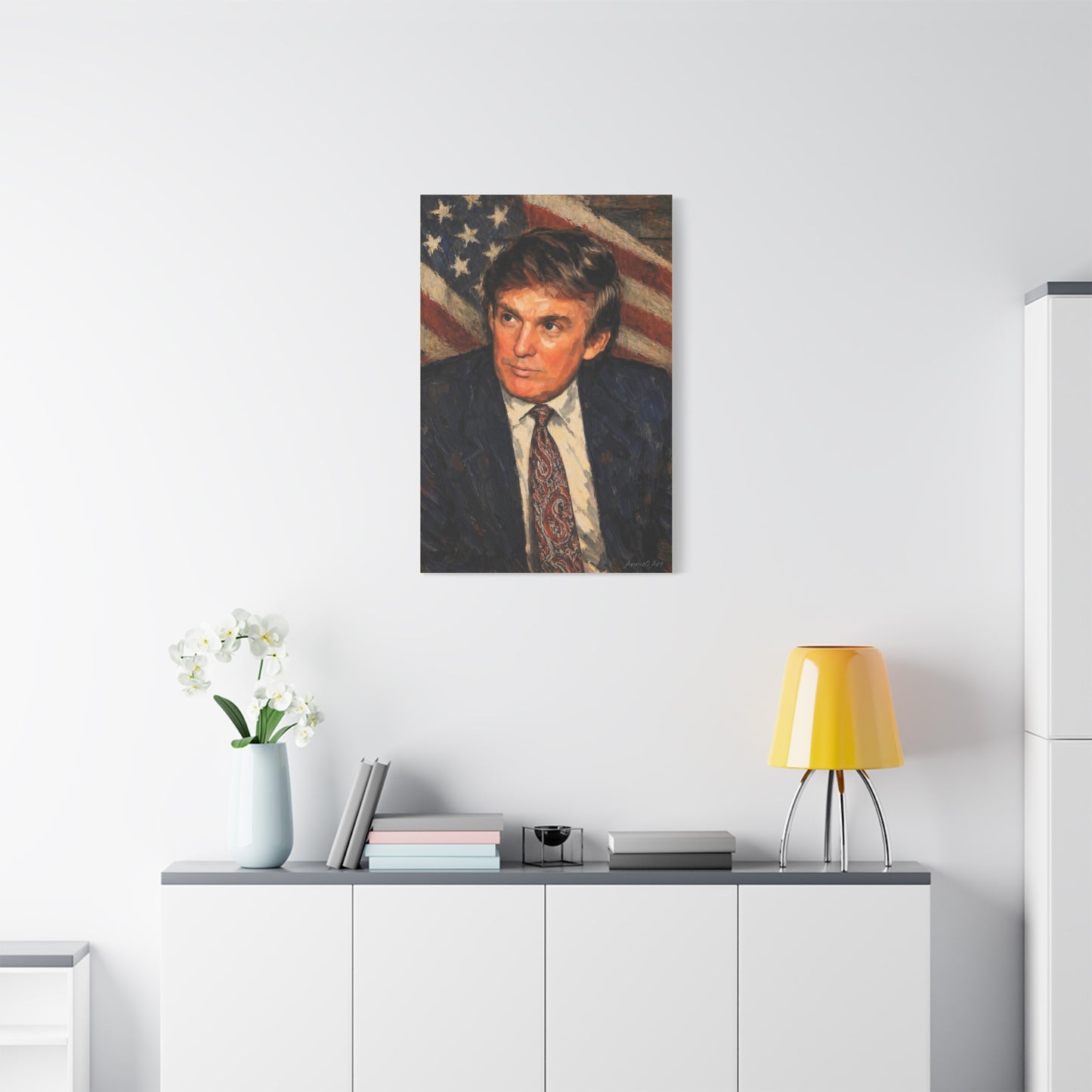 Trump Patriotic Portrait Canvas Wall Art