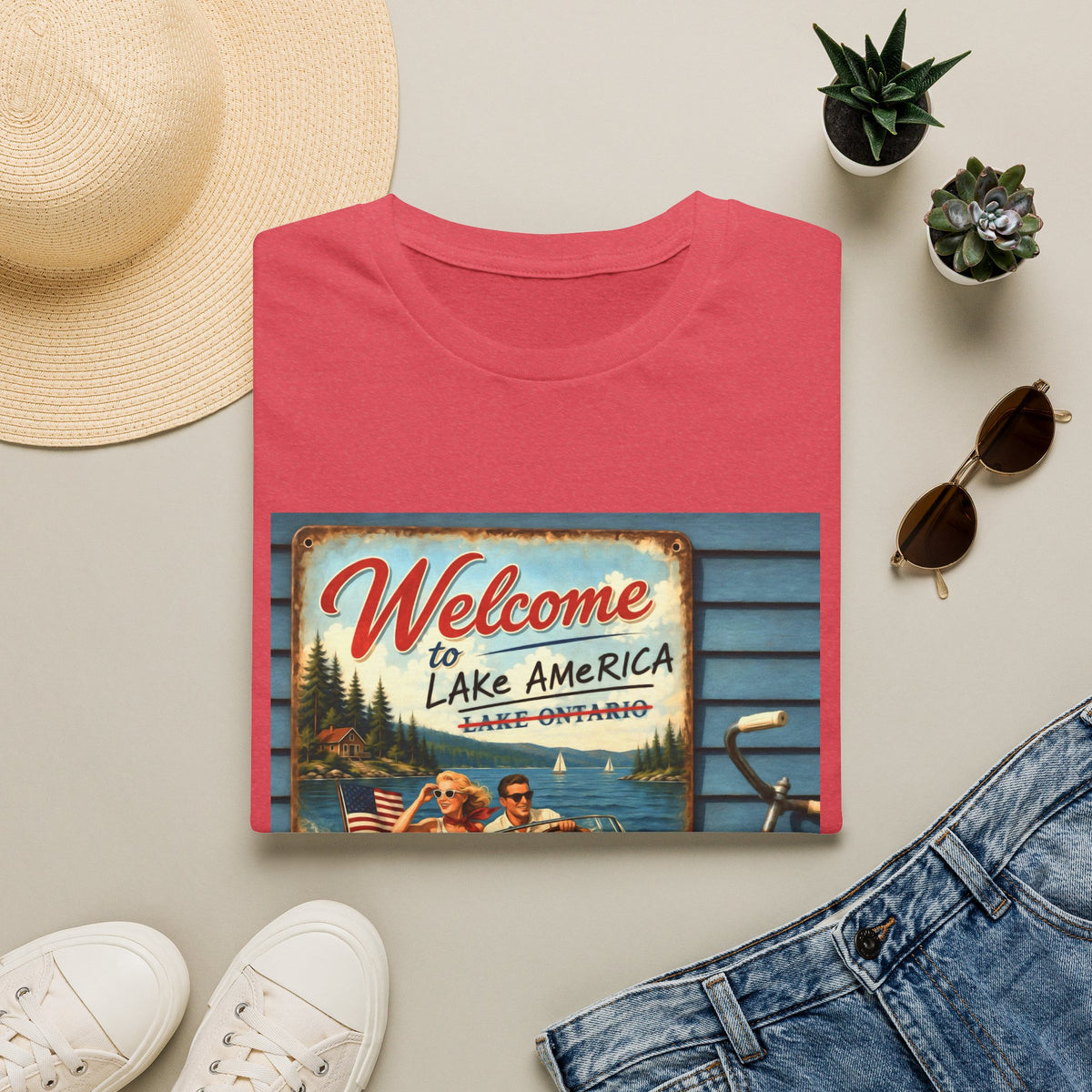 Lake America Welcome T-Shirt — Vintage Lake America Boating Vacation Tee