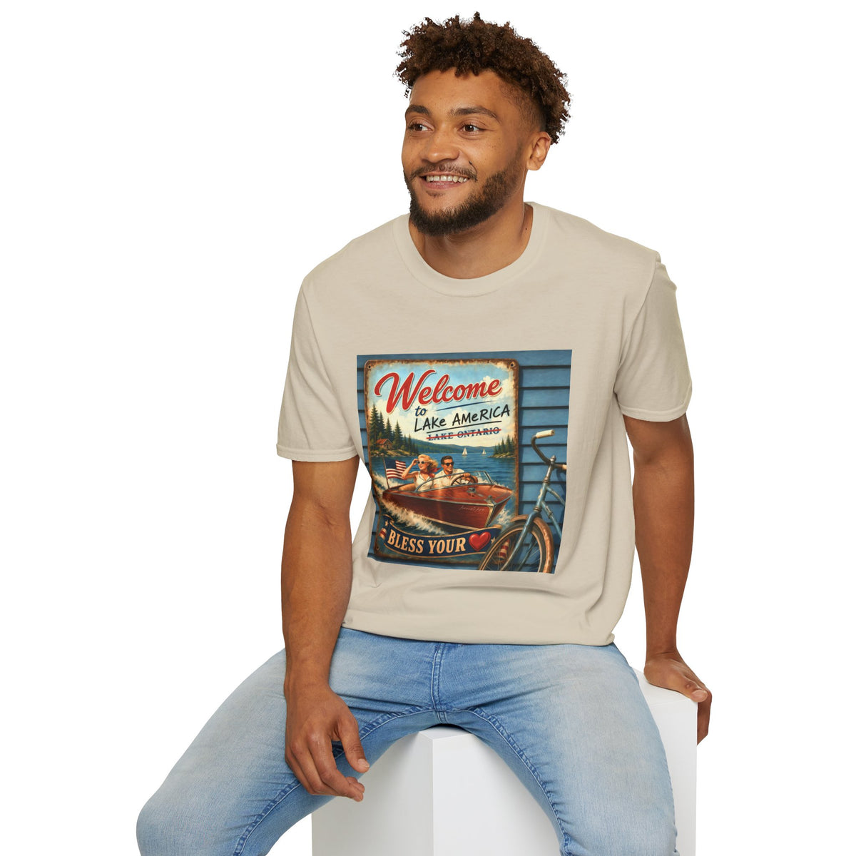 Lake America Welcome T-Shirt — Vintage Lake America Boating Vacation Tee