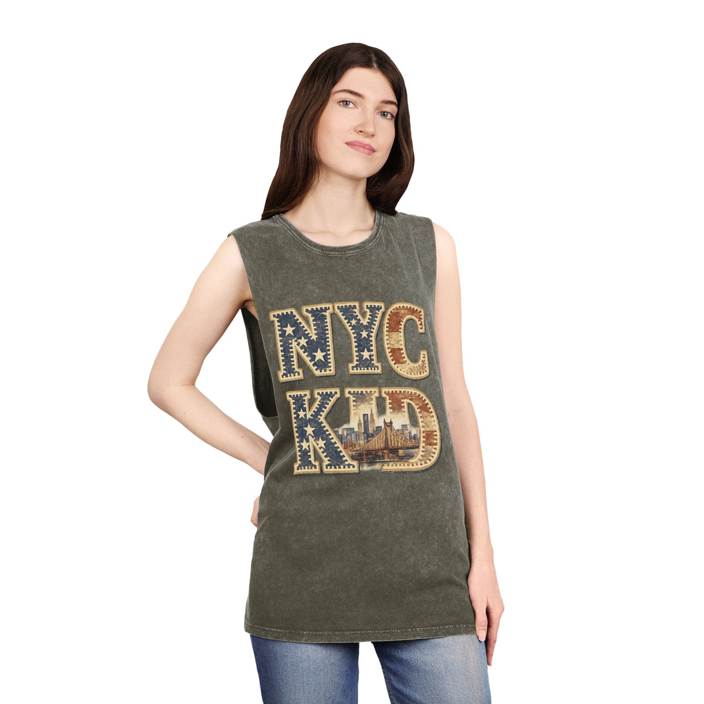 NYC Kid Stonewash Tank Top — Vintage New York City Graphic