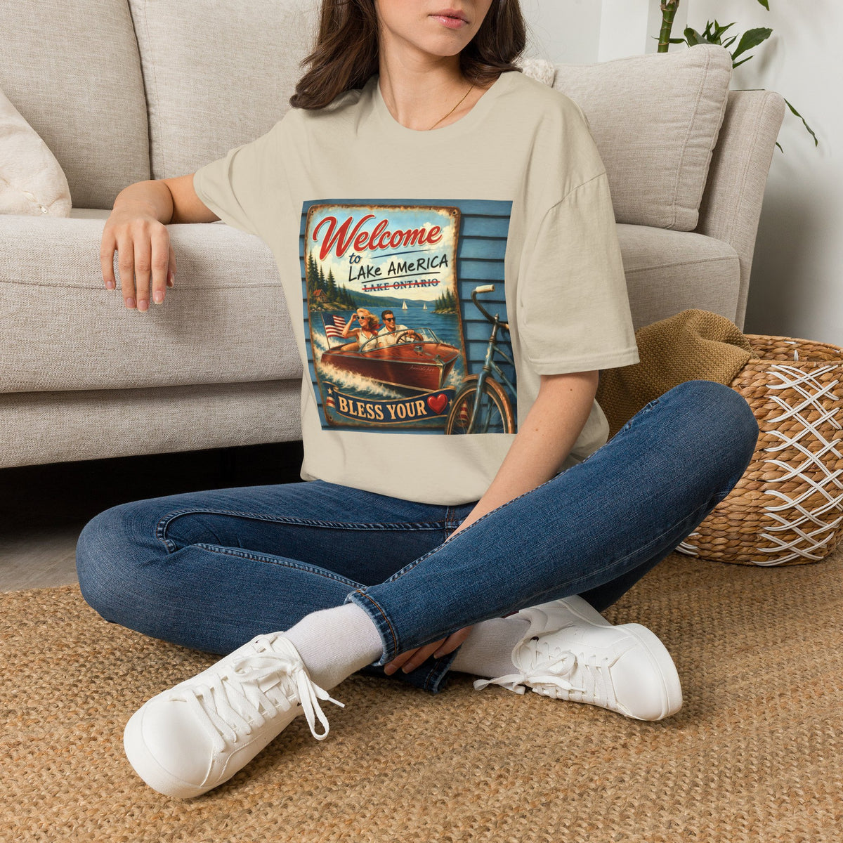 Lake America Welcome T-Shirt — Vintage Lake America Boating Vacation Tee