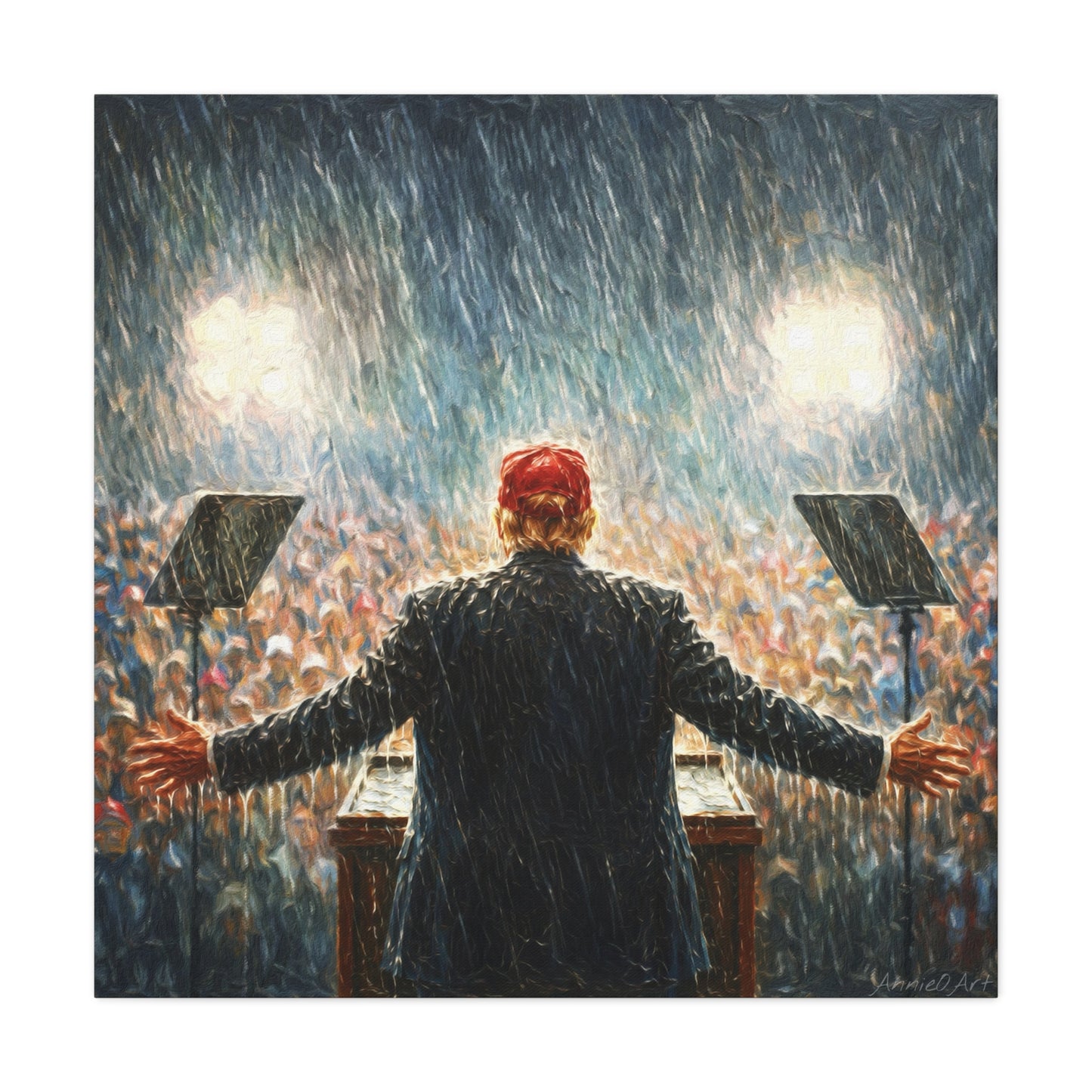 Trump Rally Canvas —Miami Rally “Baptism by Storm” Wall Art