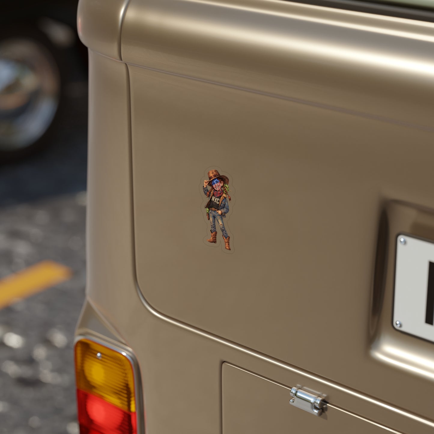 Patriotic Cowgirl Die-Cut Sticker — NYC Patriotic Cowgirl (AnnieO) (Outdoor Transparent)