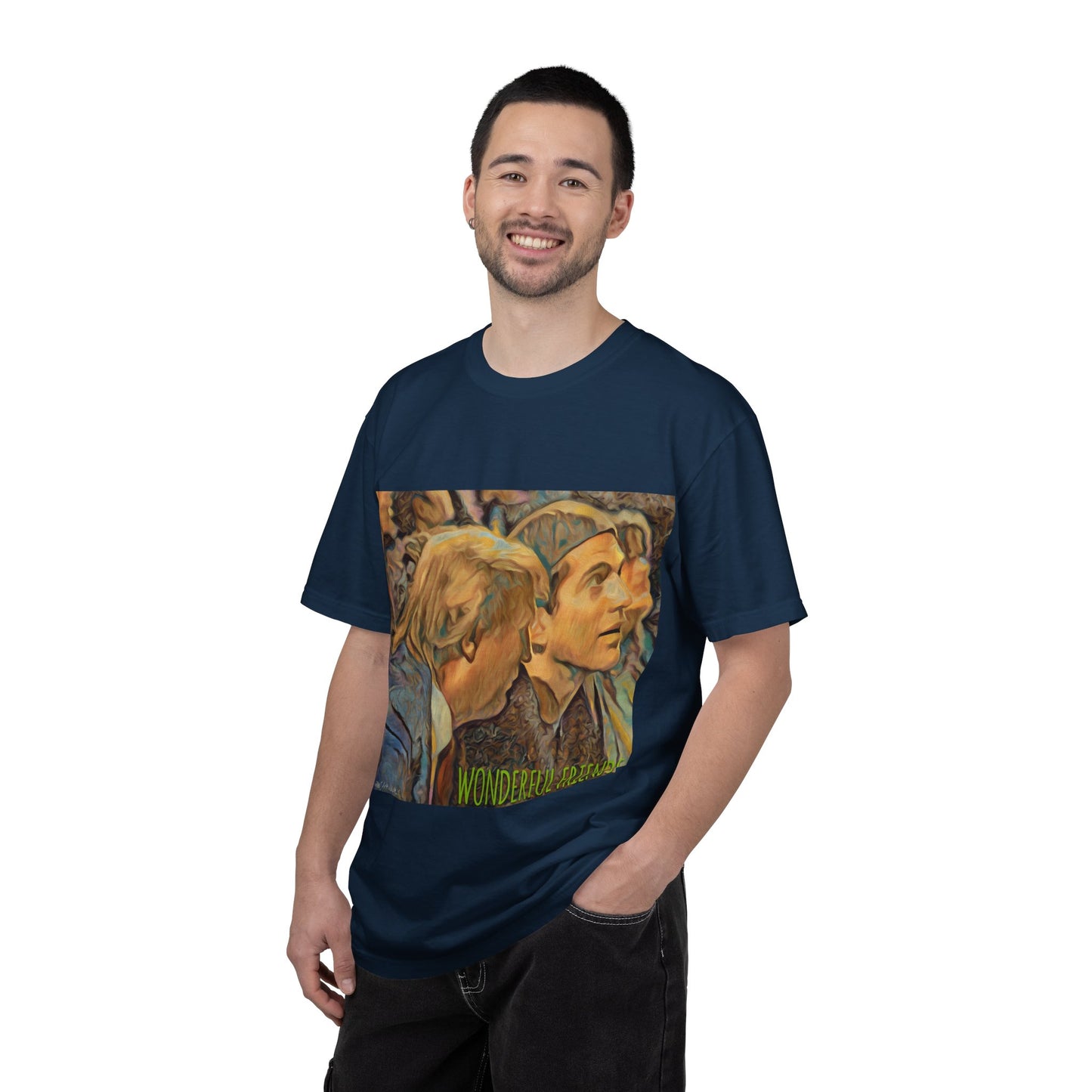 Vintage JFK, Jr & DJT Art T-Shirt – “Wonderful Friends” Graphic Tee