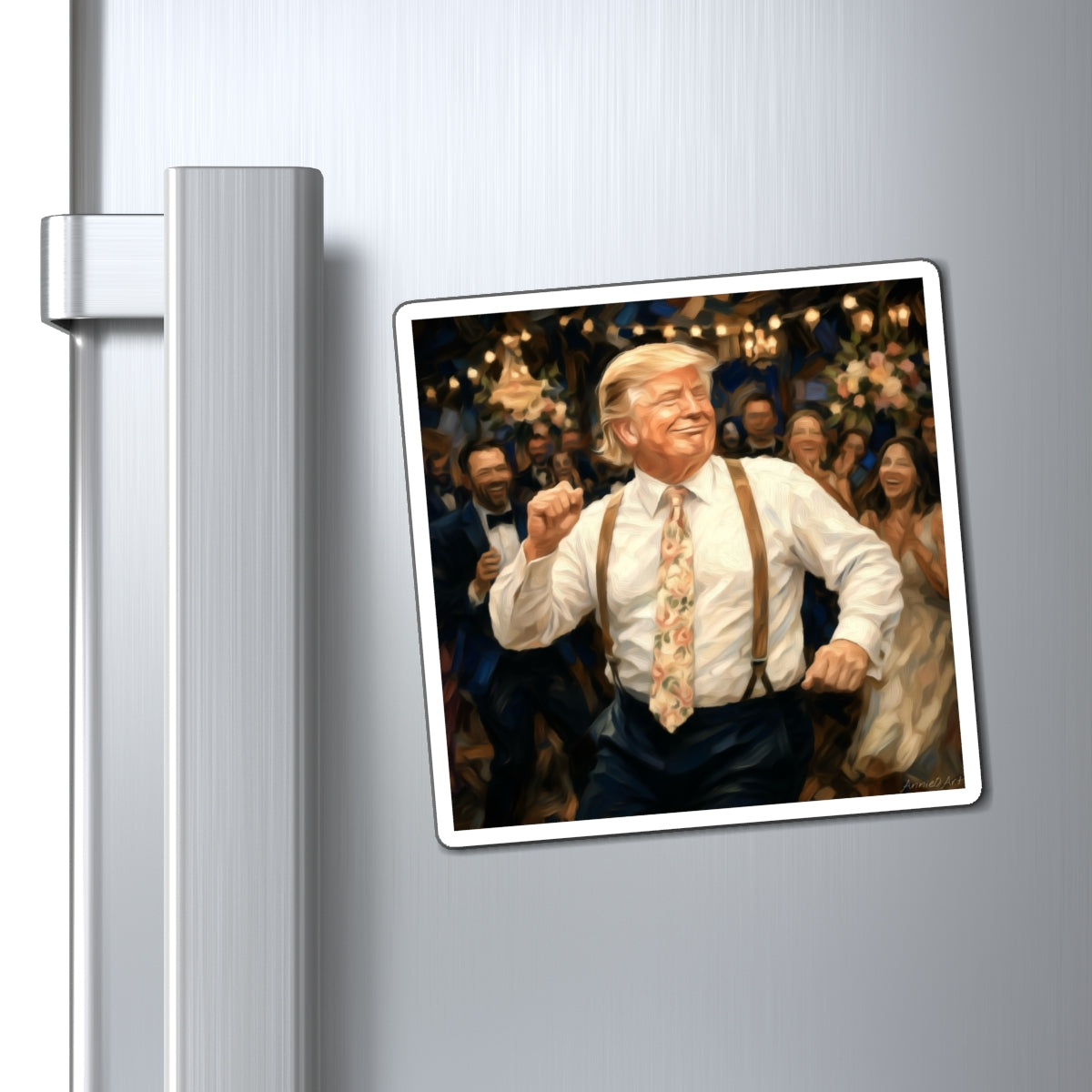 Trump Retro Party Dance Refrigerator Magnet