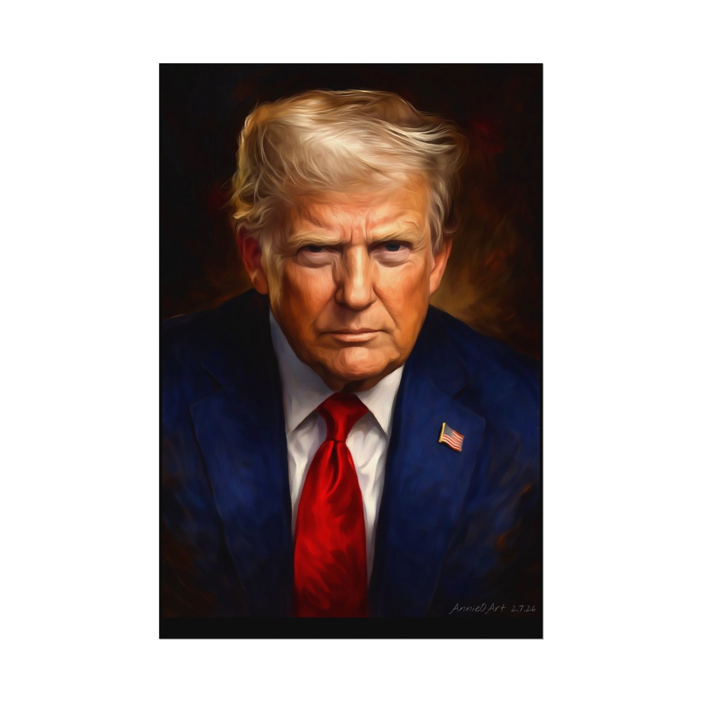 Trump Oil Portrait Poster
