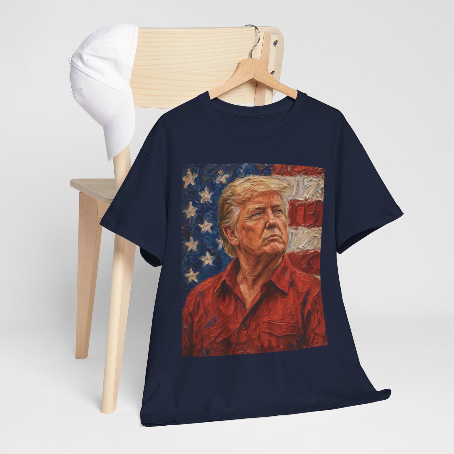 Trump Patriotic Portrait Tee — American Flag Portrait Graphic T-Shirt