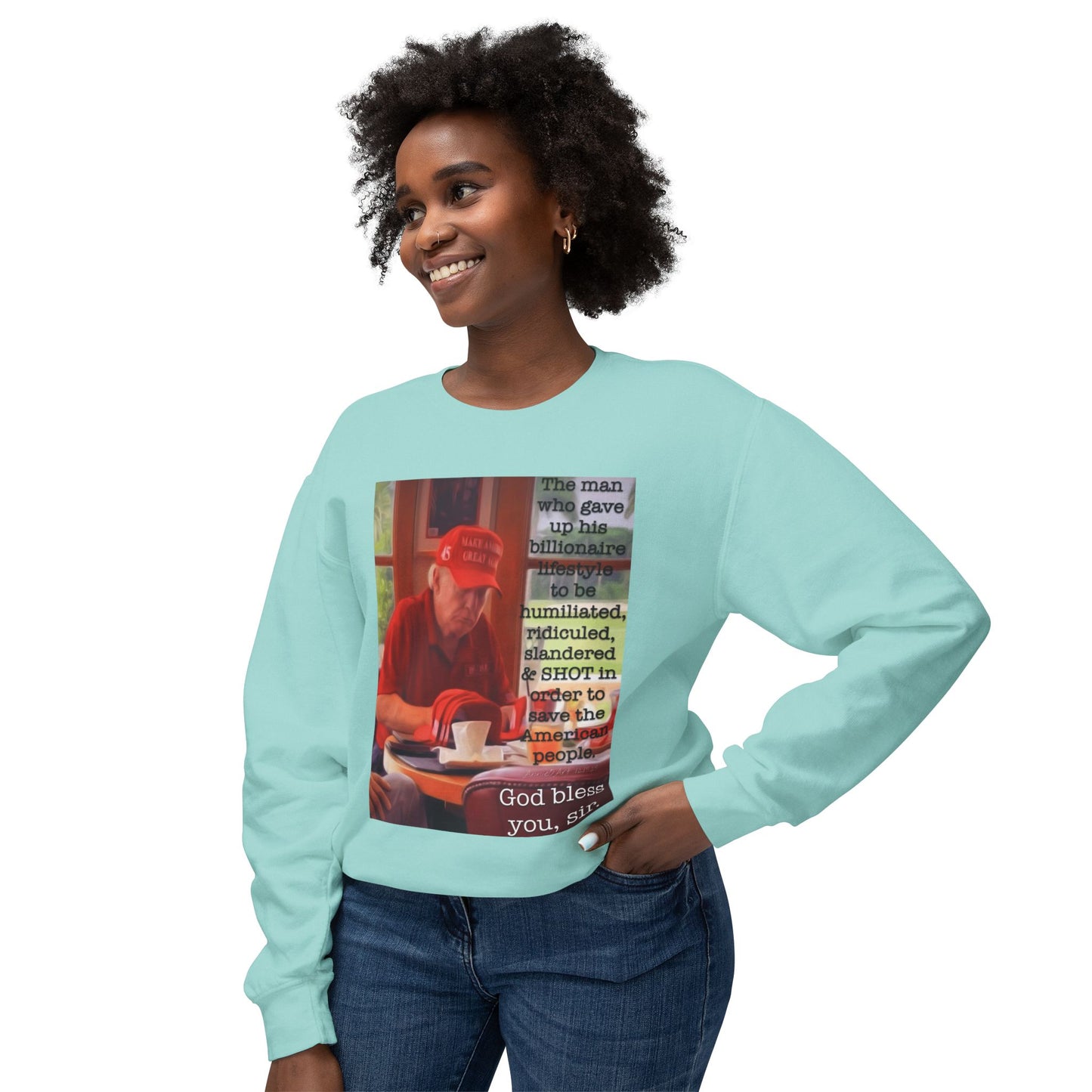 Trump 'God Bless You, Mr. President' Crewneck Sweatshirt — MAGA Tribute