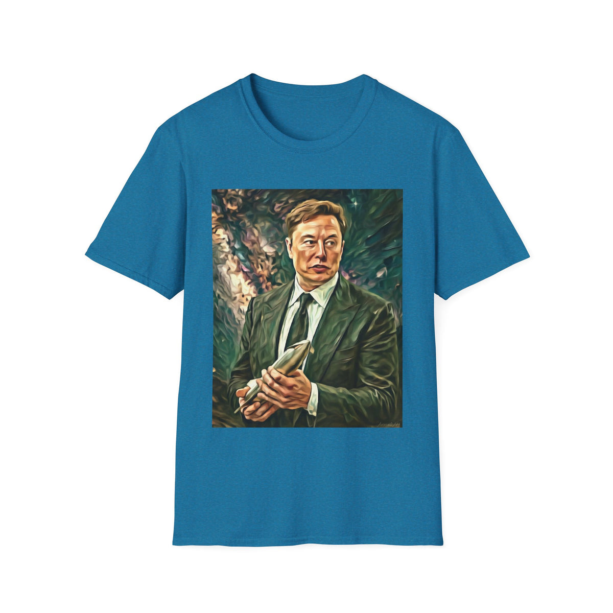 Elon Musk with Rocket— Graphic T-Shirt