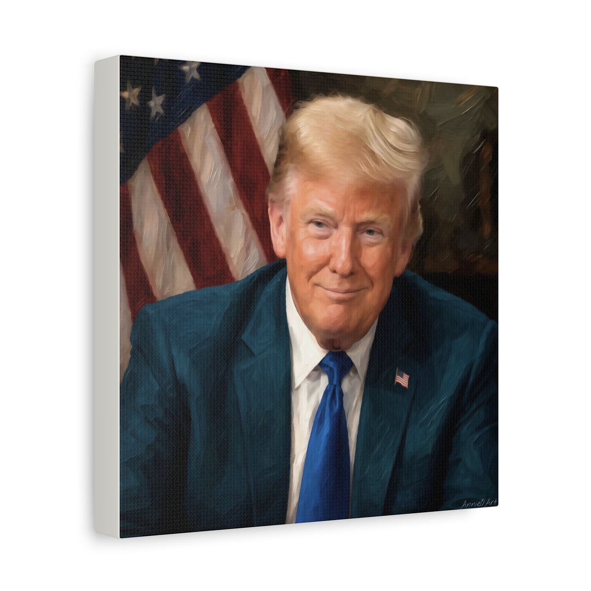 Trump Patriotic Portrait Matte Canvas (Stretched)