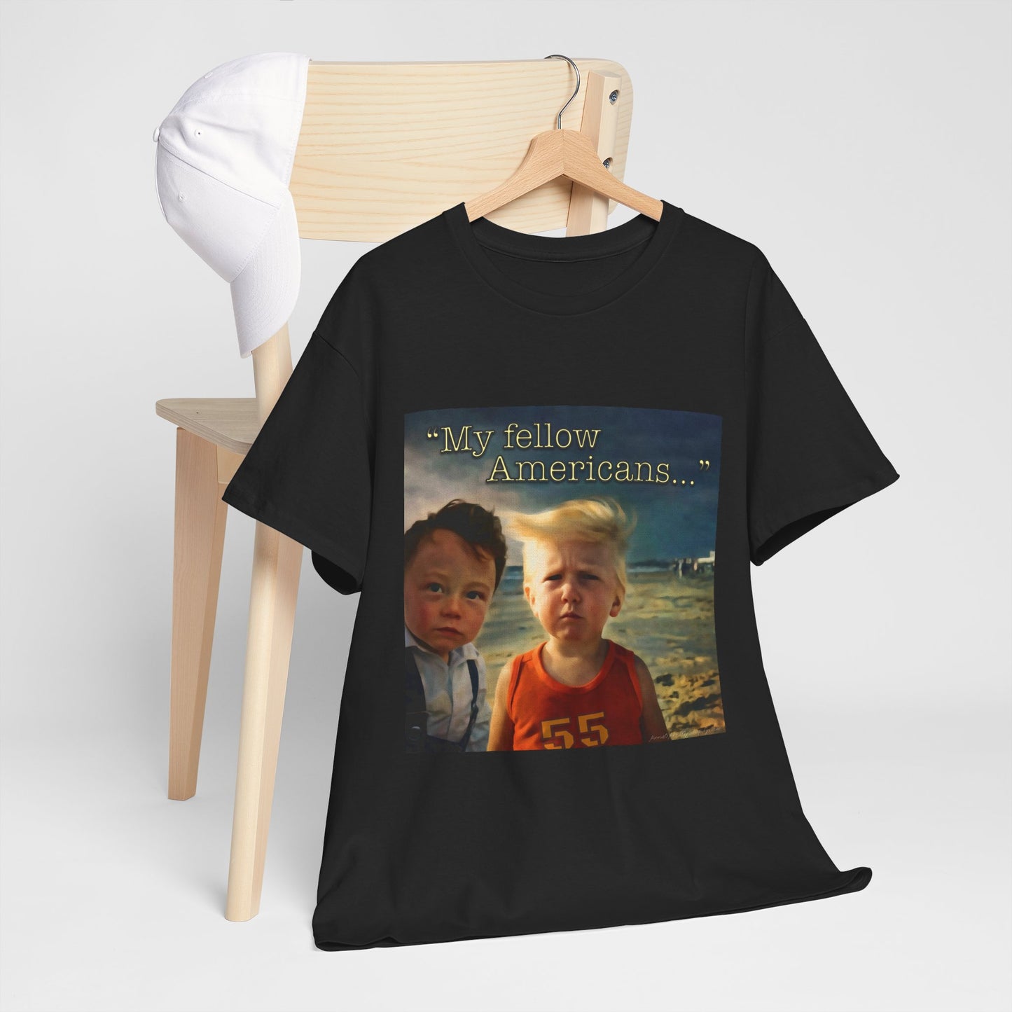 ‘55’ Vintage Meme Tee — "My fellow Americans..." Funny Retro Graphic T-Shirt