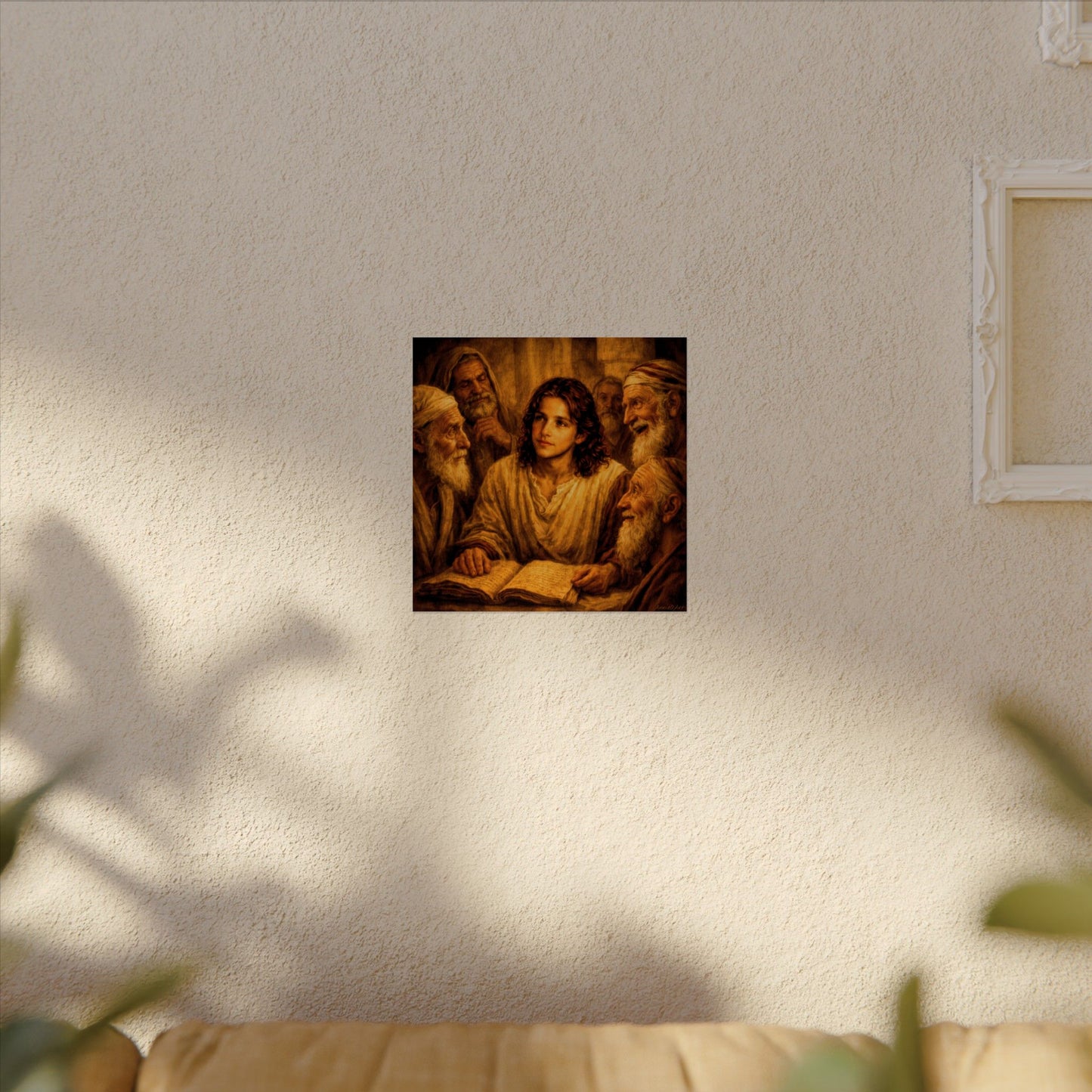 Jesus Teaching at the Temple — Textured Oil Matte Wall Art Poster