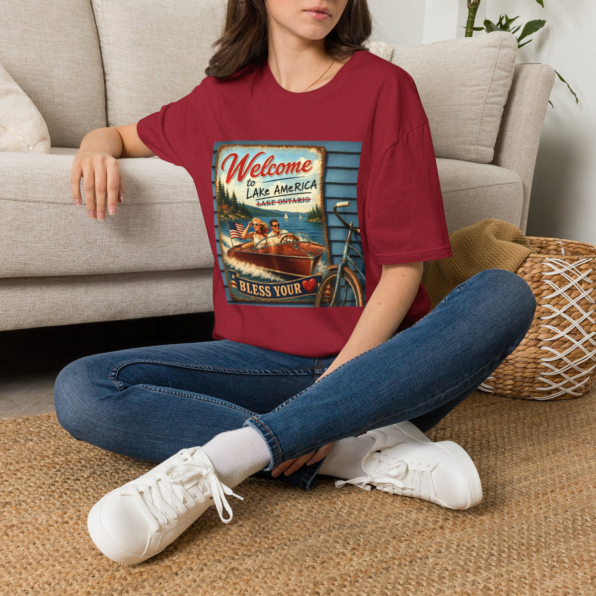 Lake America Welcome T-Shirt — Vintage Lake America Boating Vacation Tee