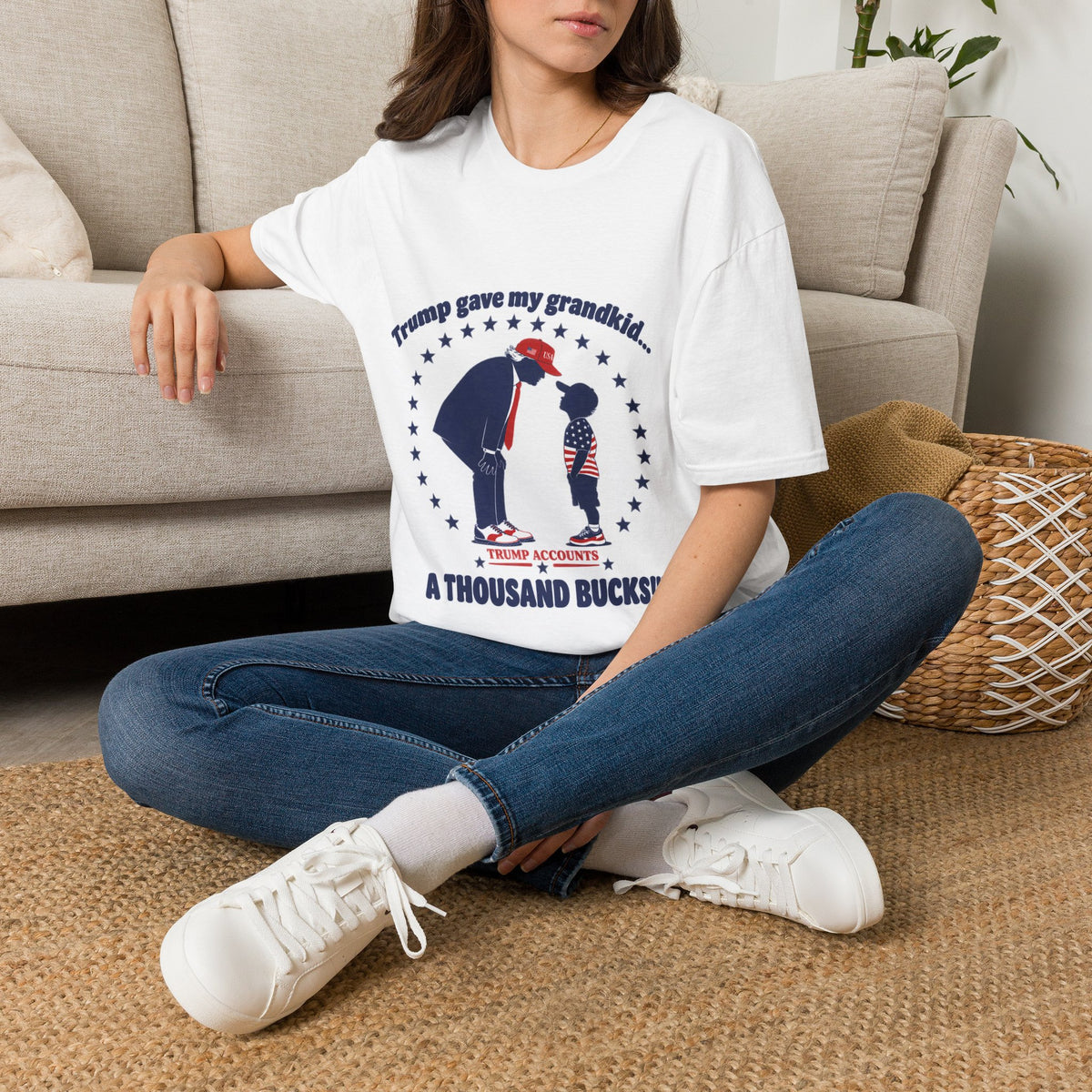 Trump Gave My Grandkid A THOUSAND Bucks! T-Shirt — Patriotic Grandpa/Grandma Tee