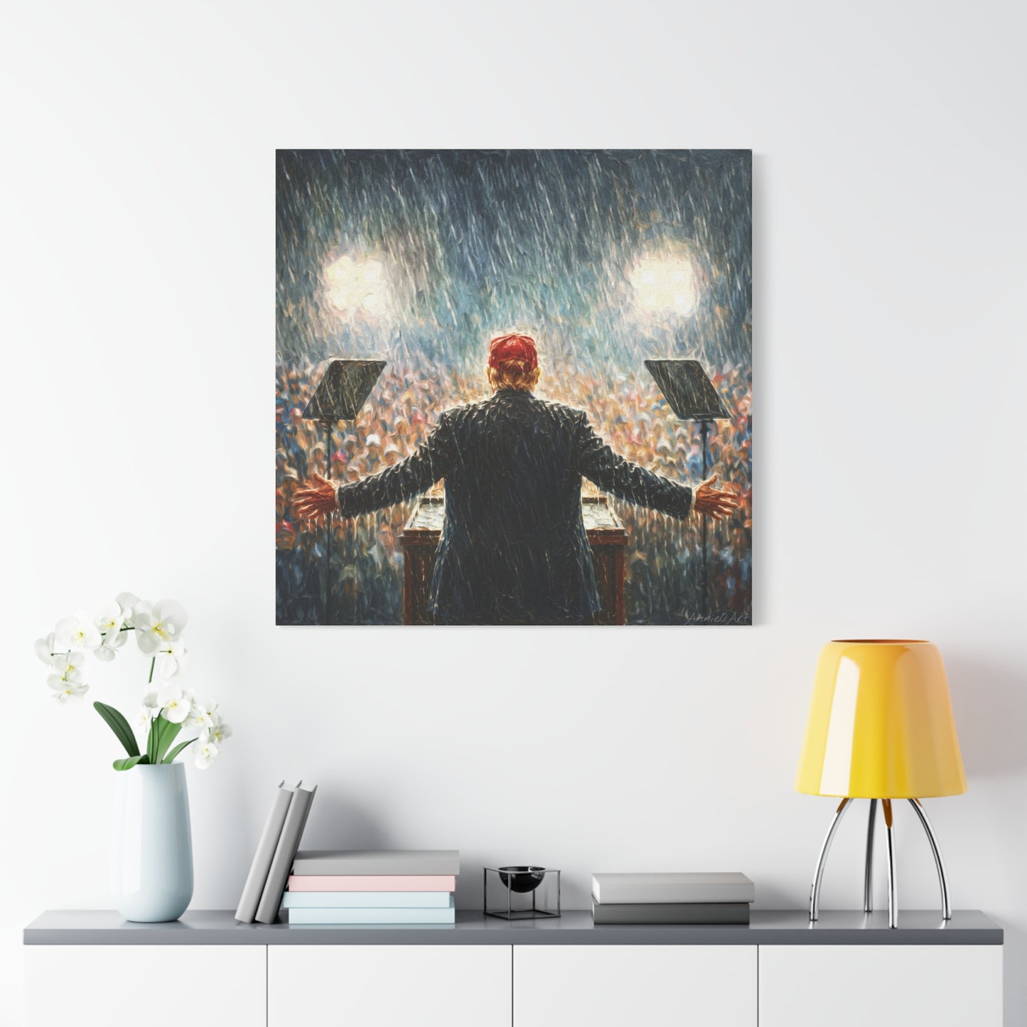 Trump Rally Canvas —Miami Rally “Baptism by Storm” Wall Art