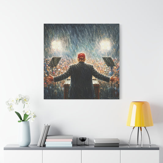 Trump Rally Canvas —Miami Rally “Baptism by Storm” Wall Art