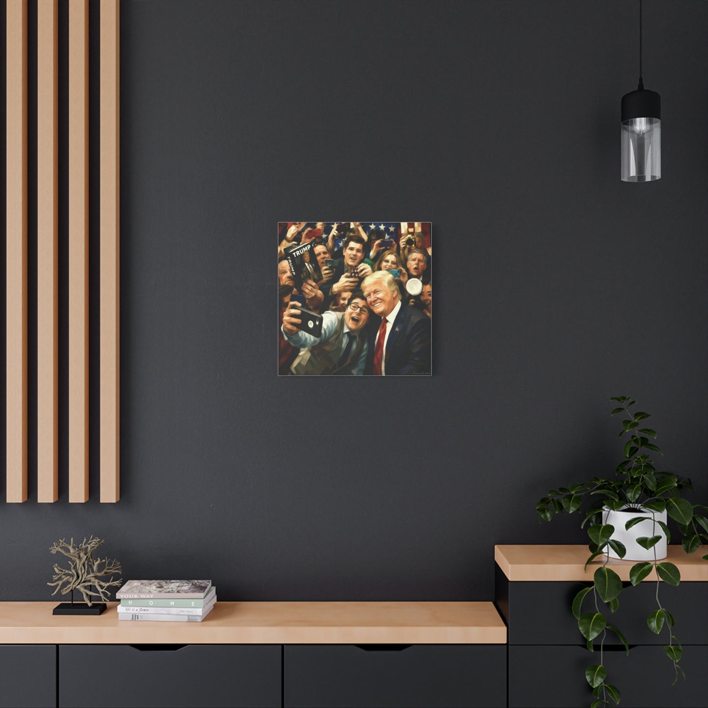 Trump Patriotic Crowd Selfie Canvas - Stretched Matte Wall Art