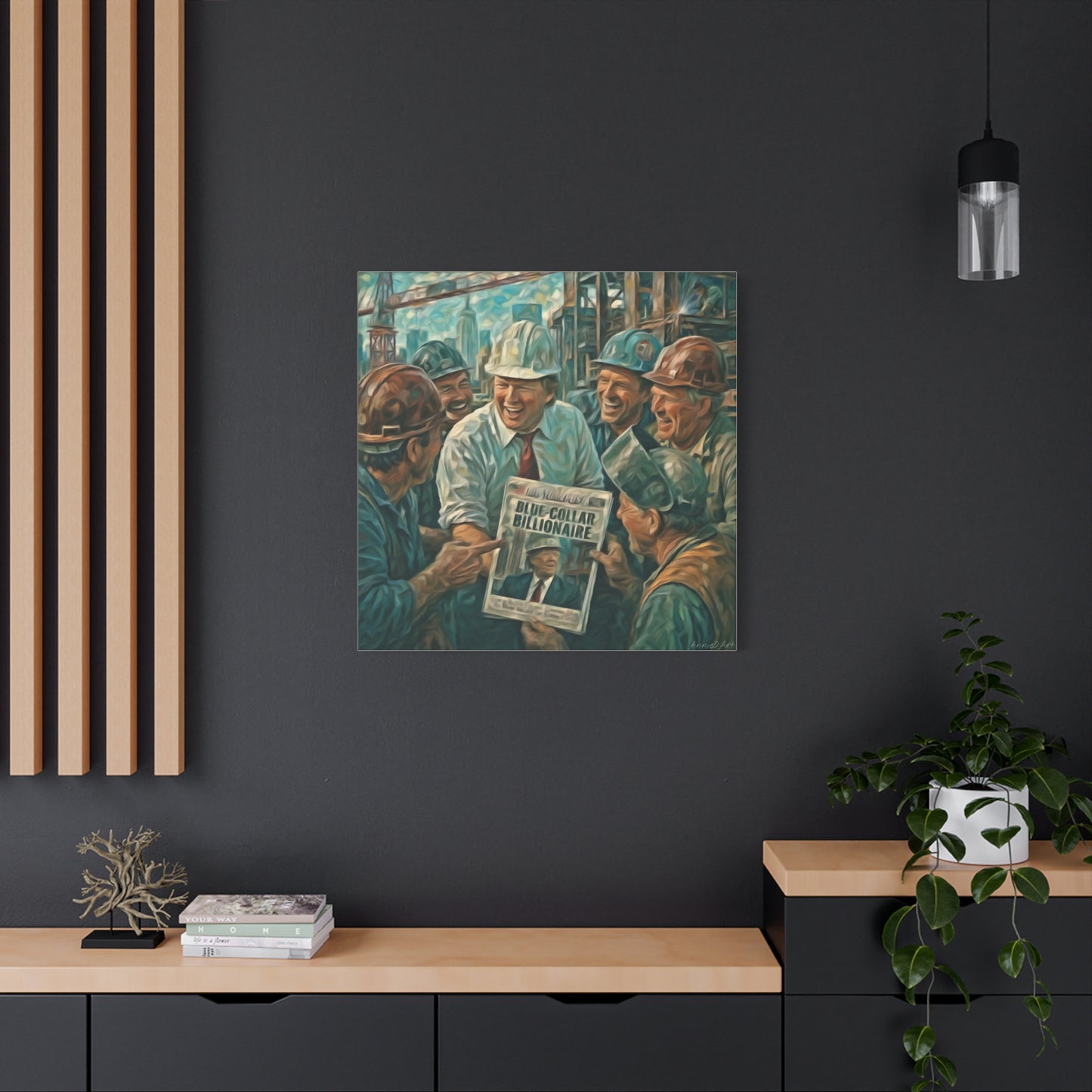 Trump Blue-Collar Billionaire Canvas Print — Vintage Labor Wall Art