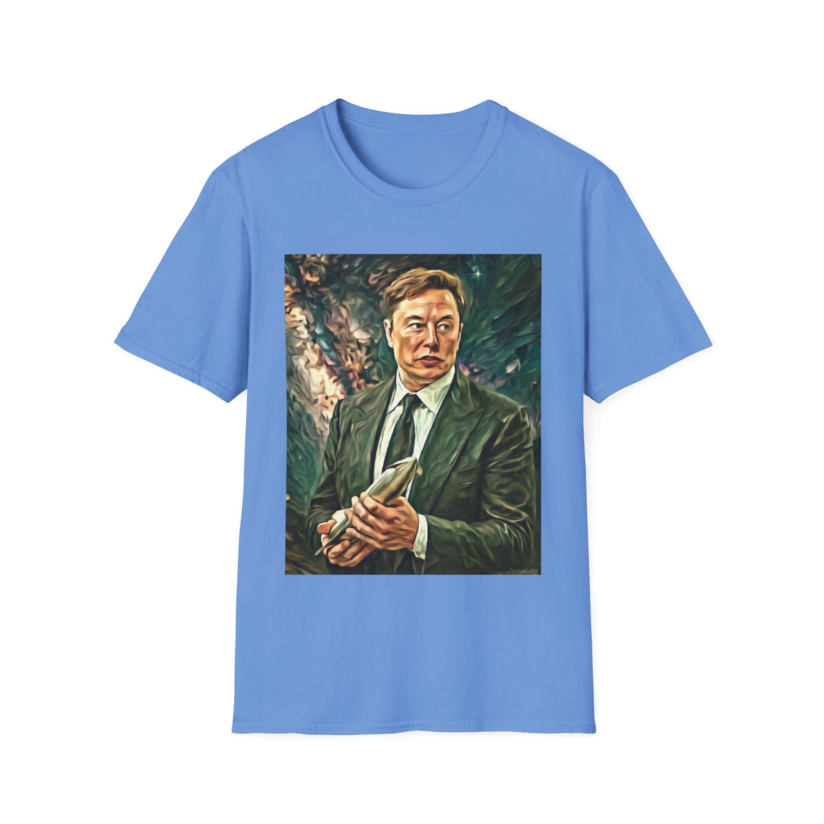 Elon Musk with Rocket— Graphic T-Shirt