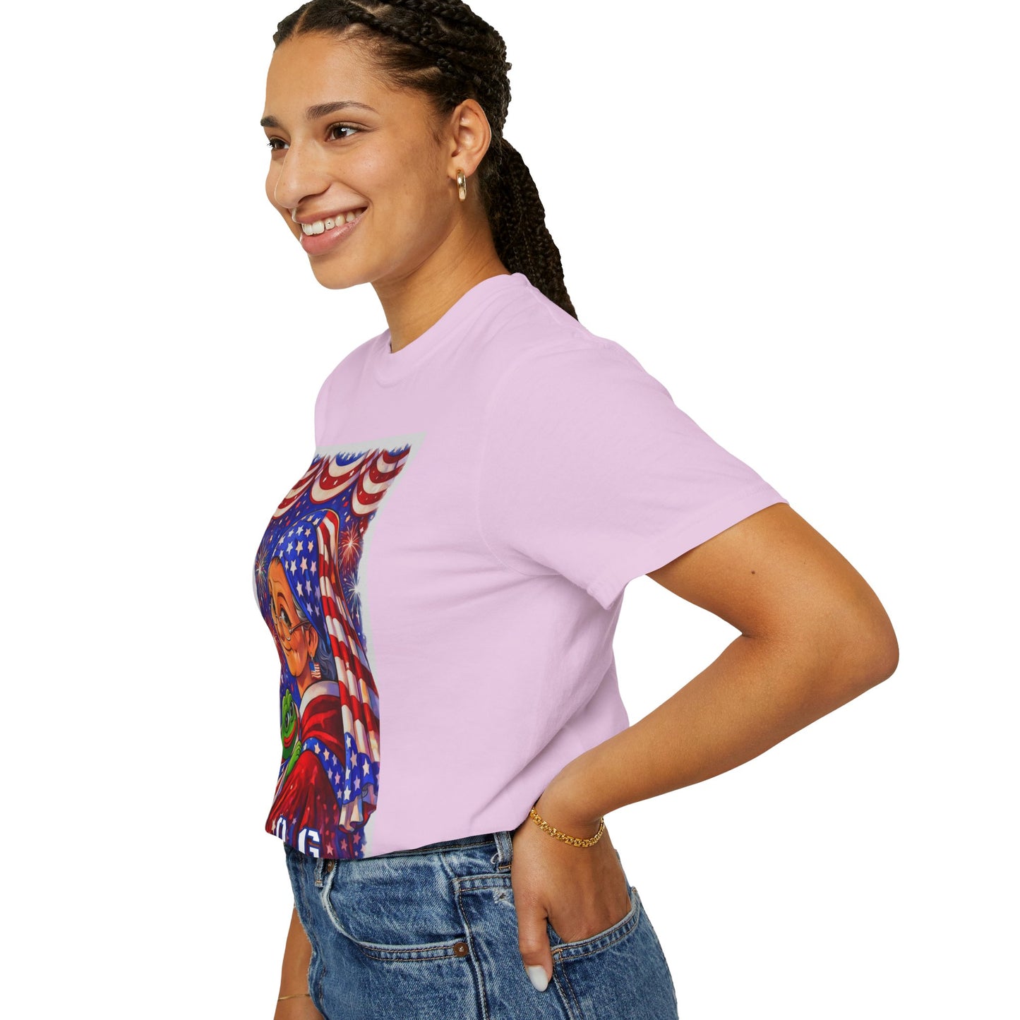 Grandmas Patriotic Original Gansta “OG Grannie” T-Shirt — American Flag Grandma w baby Pepe Graphic Tee