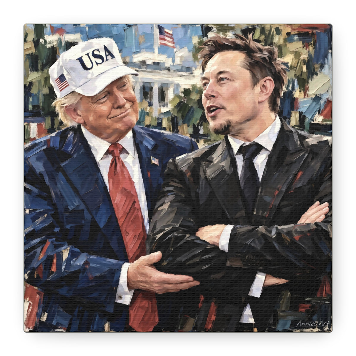 President Trump & Elon Musk Portrait Canvas