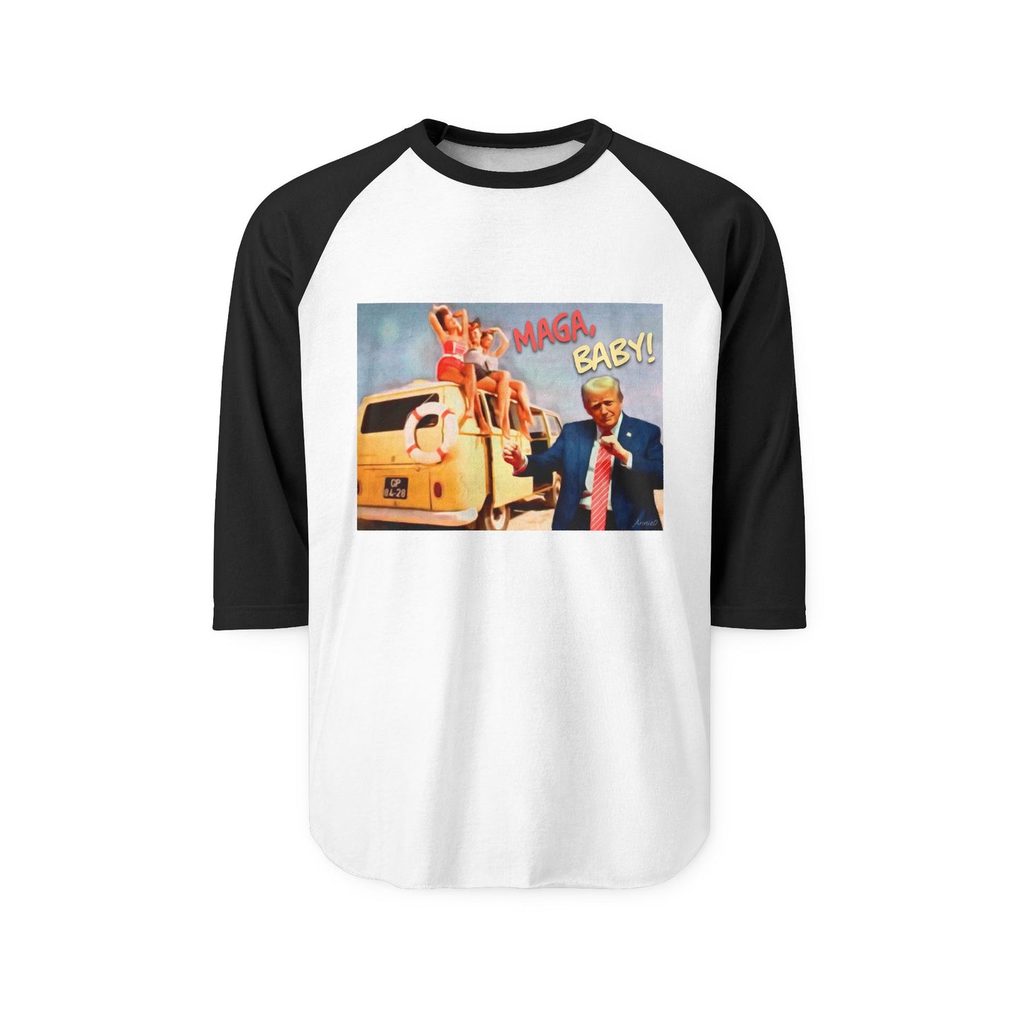 Raglan Shirt — 'MAGA Baby' Vintage Political Graphic Tee