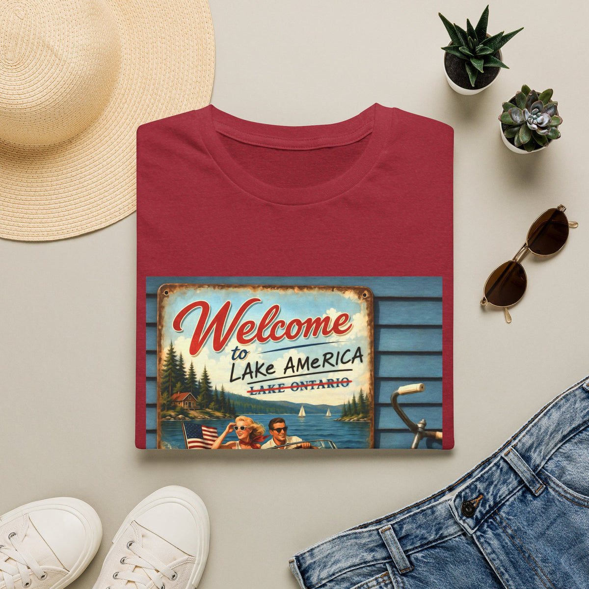 Lake America Welcome T-Shirt — Vintage Lake America Boating Vacation Tee