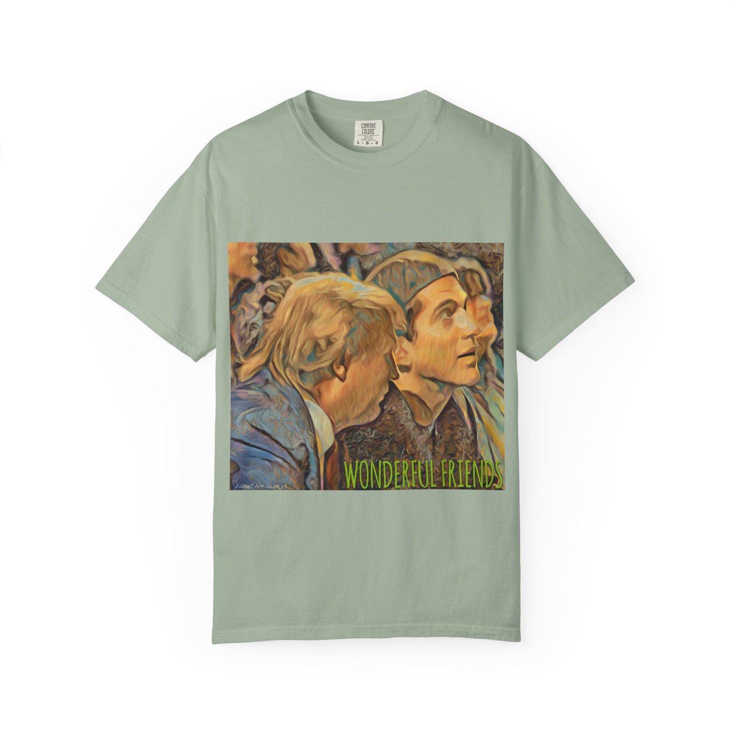 Vintage JFK, Jr & DJT Art T-Shirt – “Wonderful Friends” Graphic Tee